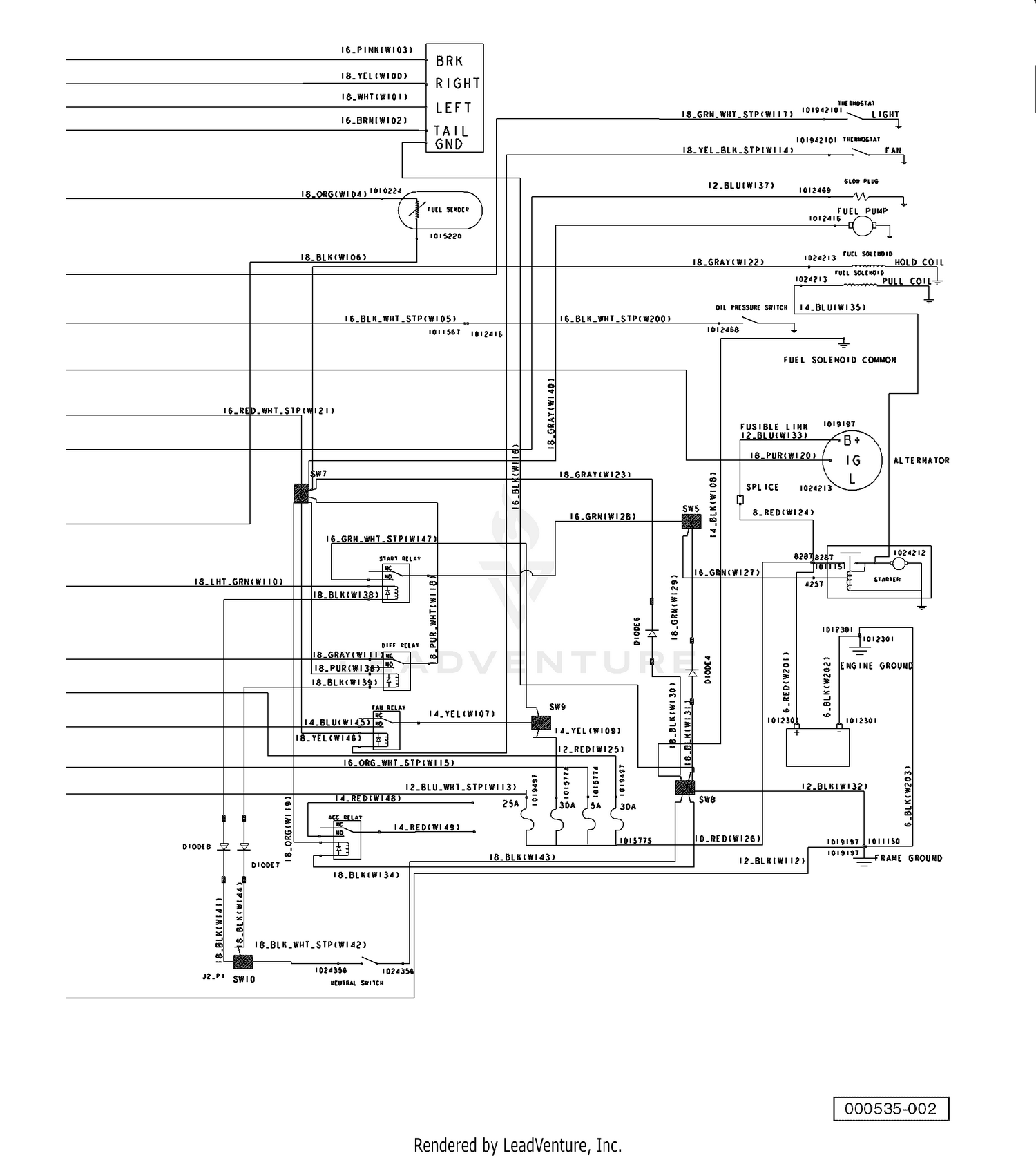Wiring Diesel Vehicle, Multi-Piece (Part B)