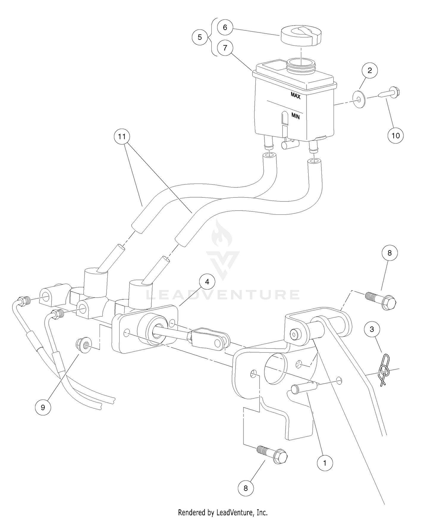Master Cylinder With Remote Reservior