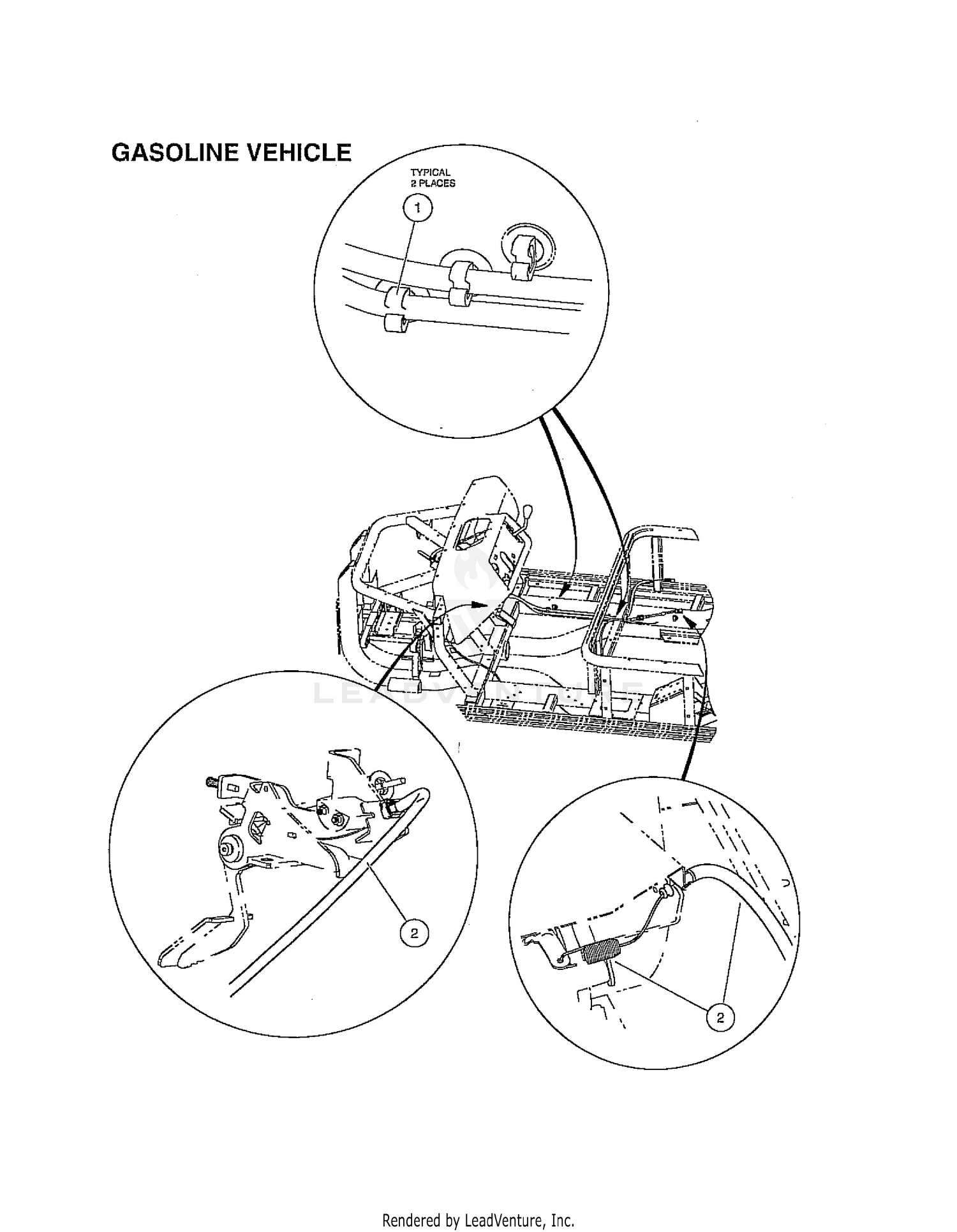 GOVERNOR AND ACCELERATOR CABLES, GASOLINE VEHICLES