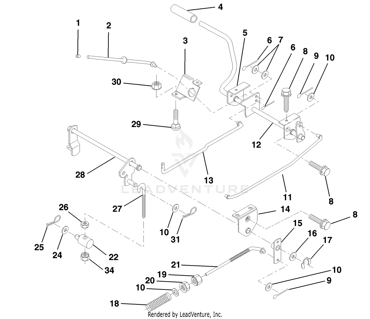 Brake/Rear Mower Lift Assembly