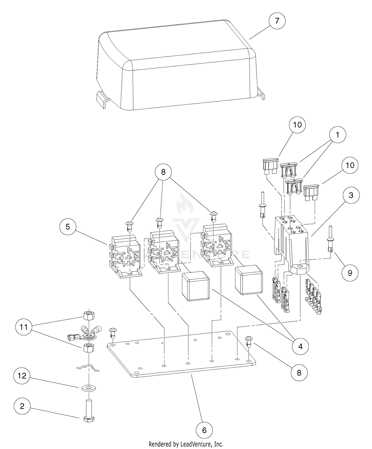 Electrical Component Box, Gasoline Vehicles