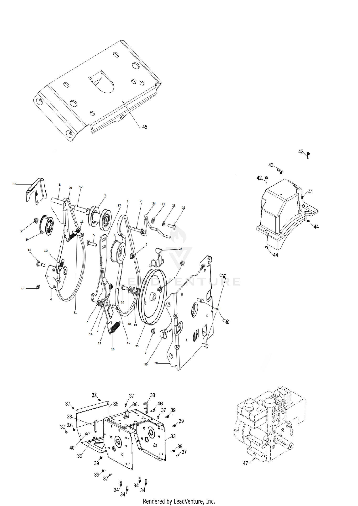 CHASSIS, ENGINE & PULLEYS