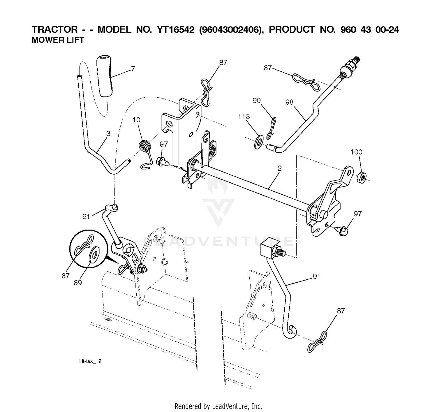 MOWER LIFT LEVER
