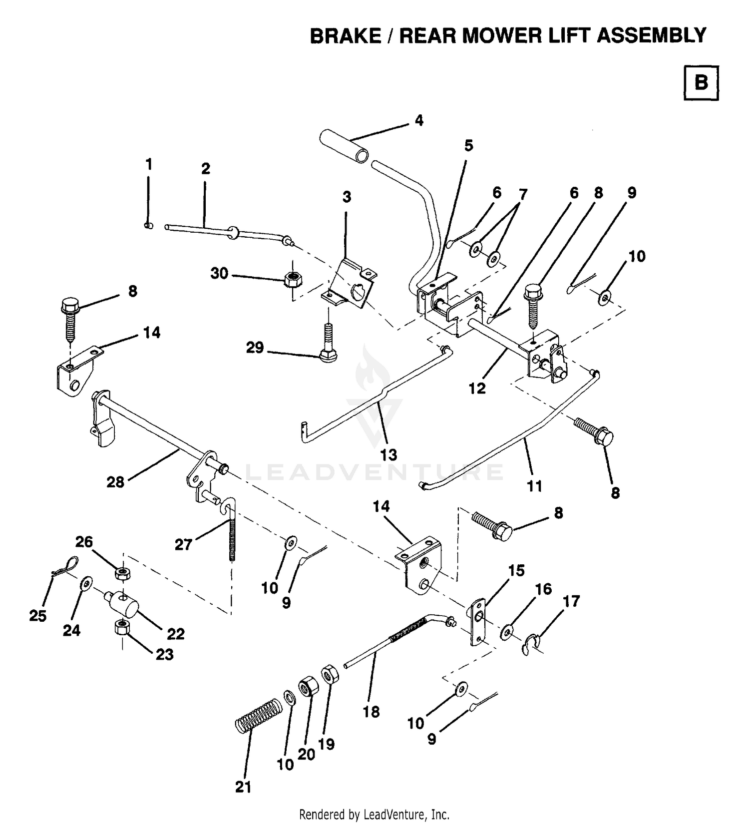 BRAKE / REAR MOWER LIFT