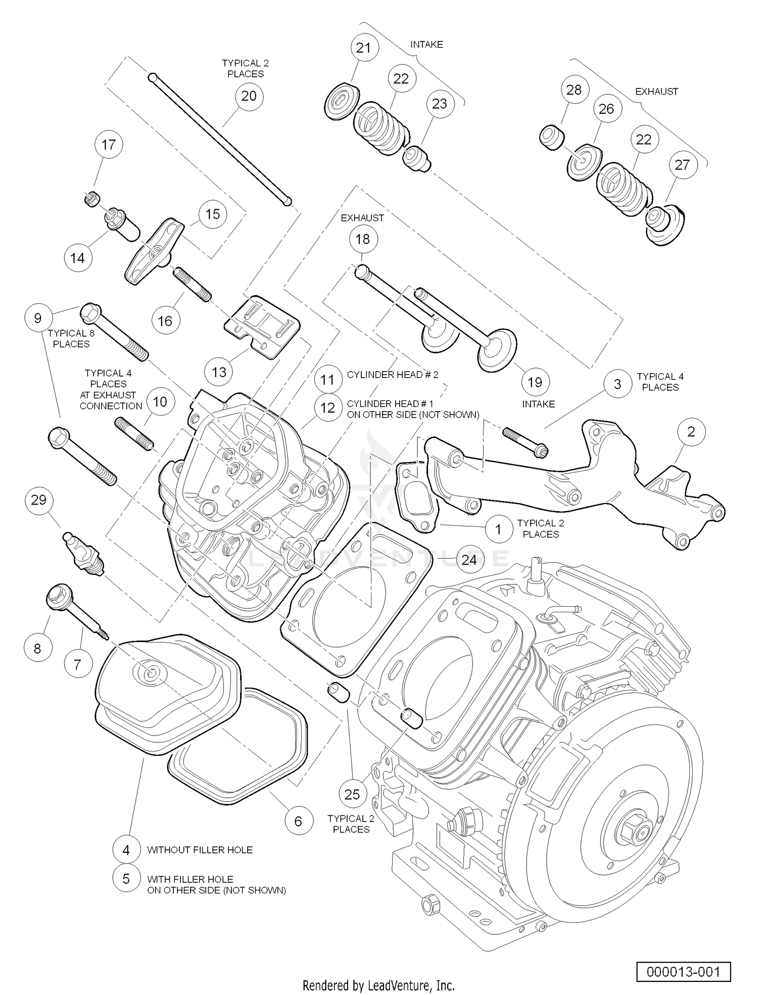 Cylinder Head (Honda GX620 Gasoline Engine)
