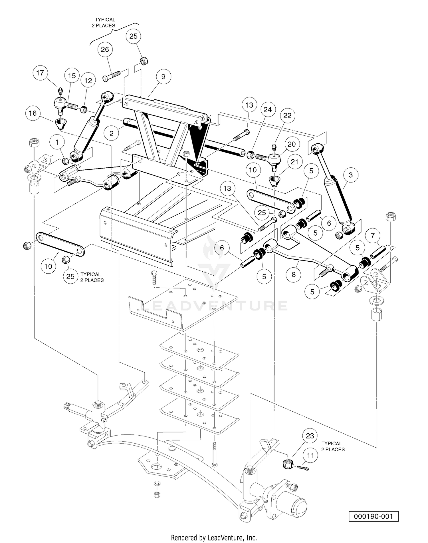 FRONT SUSPENSION, UPPER - VEHICLES WITH TWO- WHEEL BRAKES