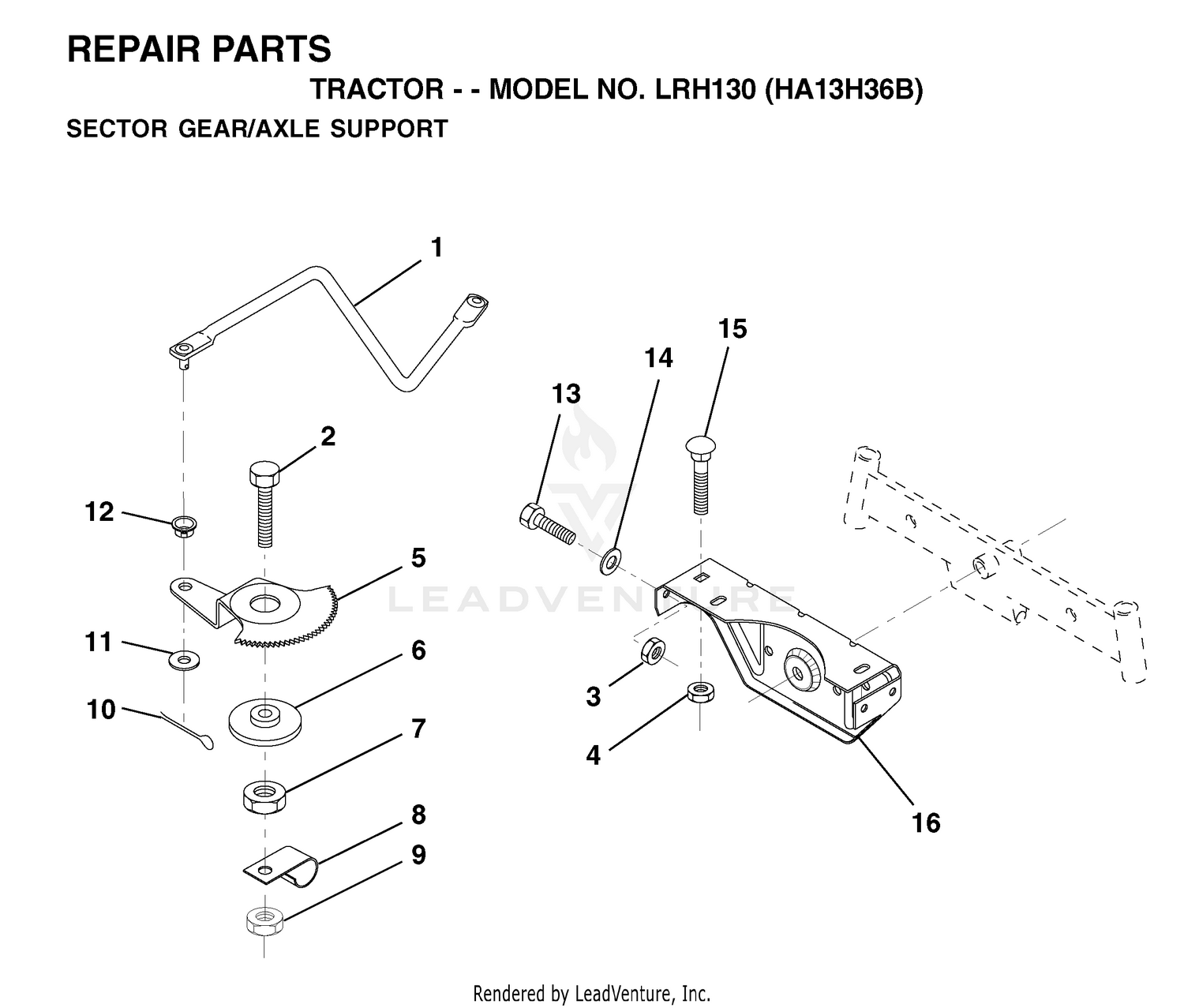 SECTOR GEAR / AXLE SUPPORT