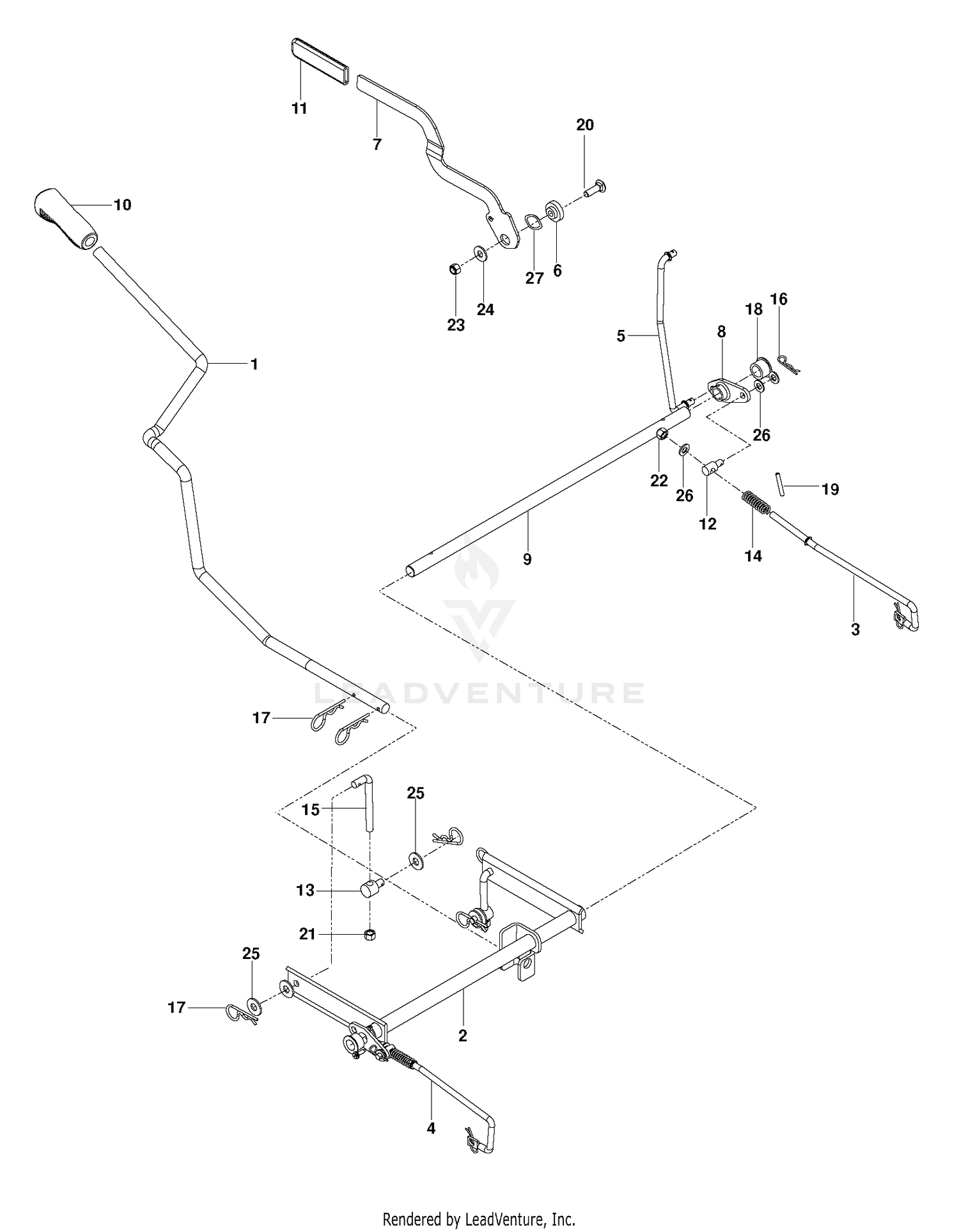BRAKE / REAR MOWER LIFT