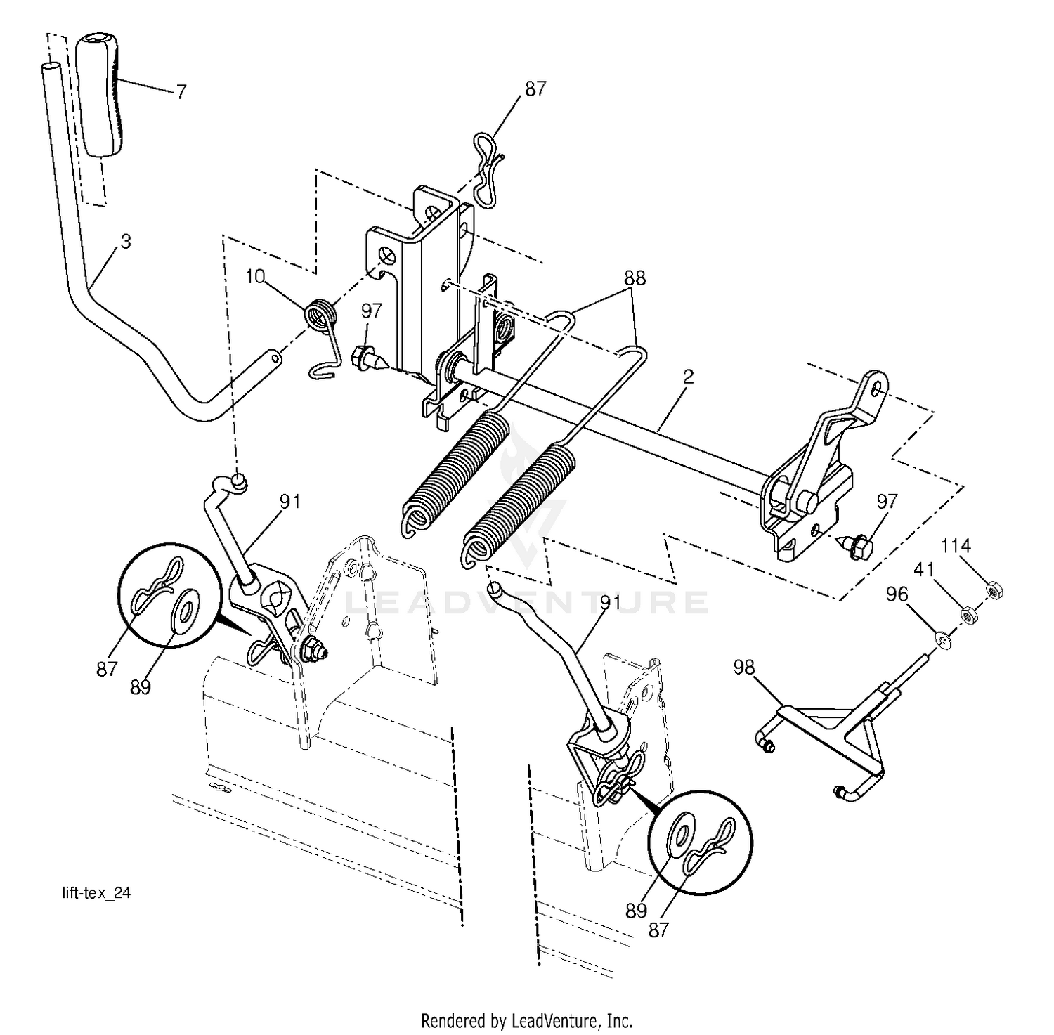 MOWER LIFT LEVER