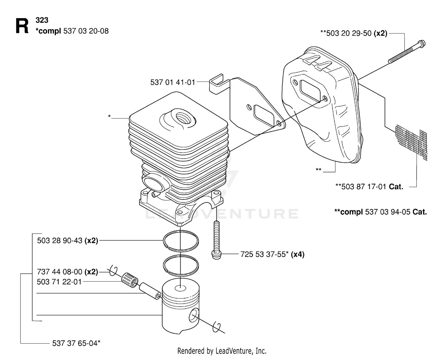 CYLINDER, PISTON & MUFFLER 2