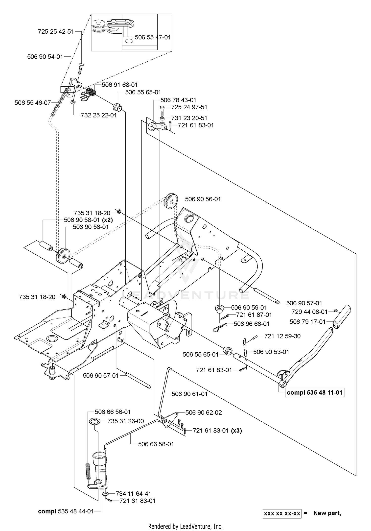 Chassis (Deck Lift Lever)