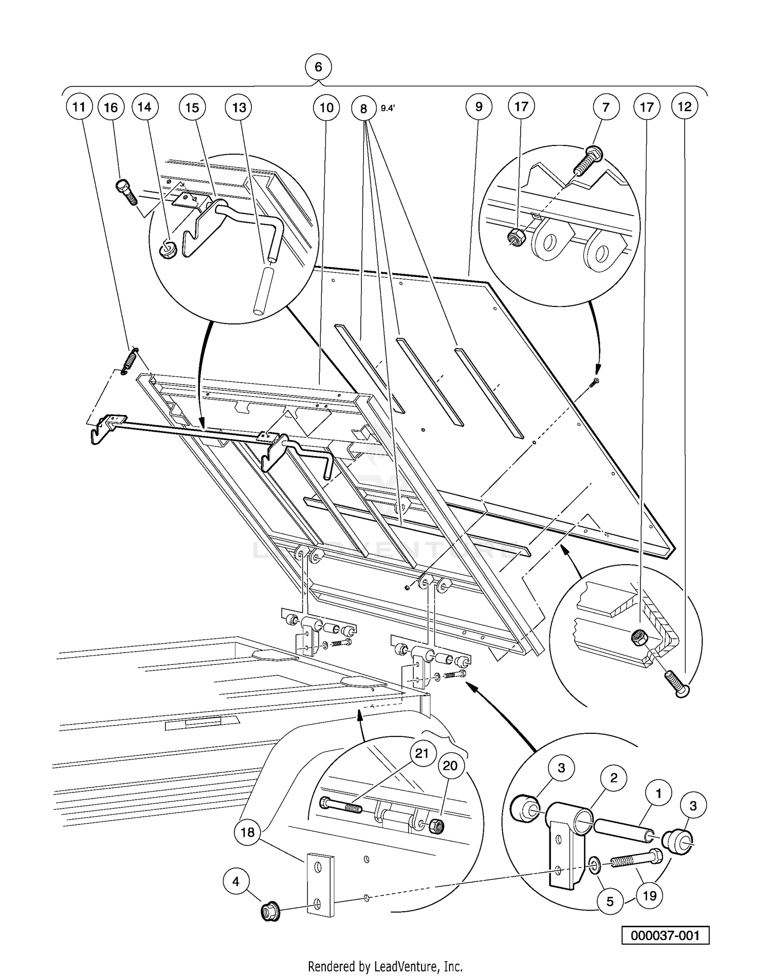 Tilt Bed, Hinge, and Latch