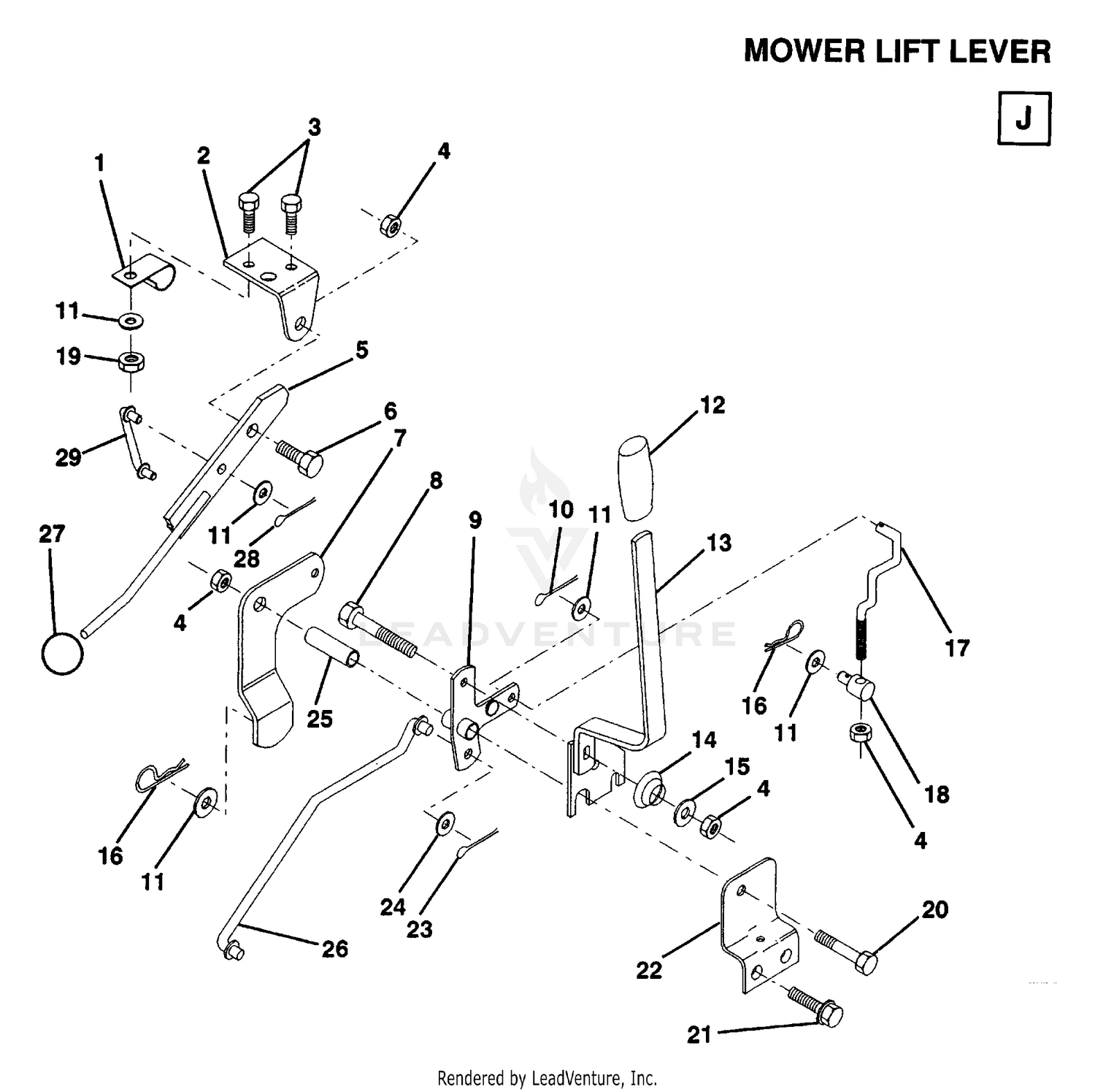 MOWER LIFT LEVER