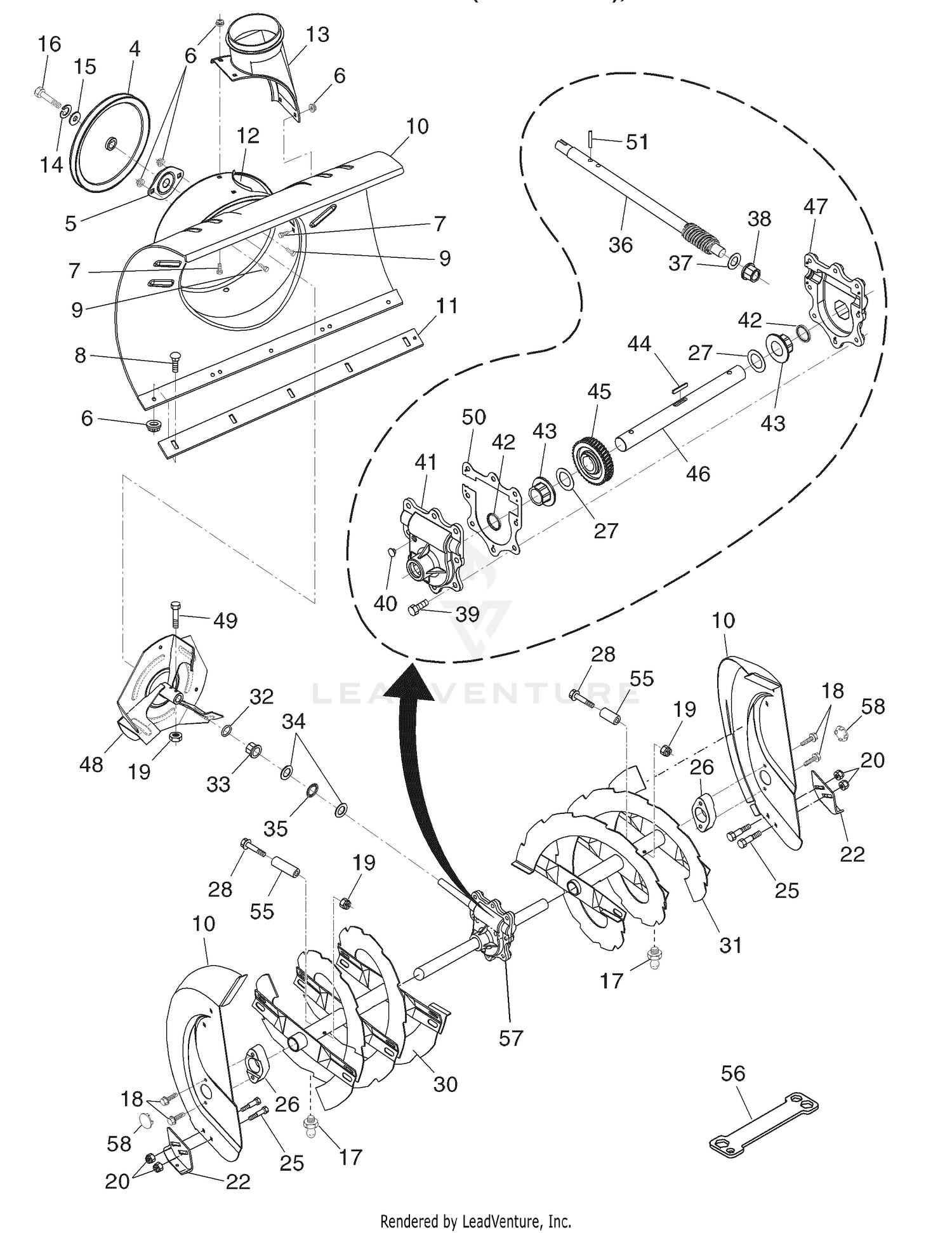 Auger Housing / Impeller Assembly