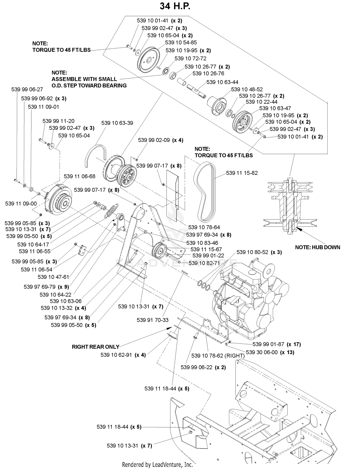 Engine Assembly 34 H. P.