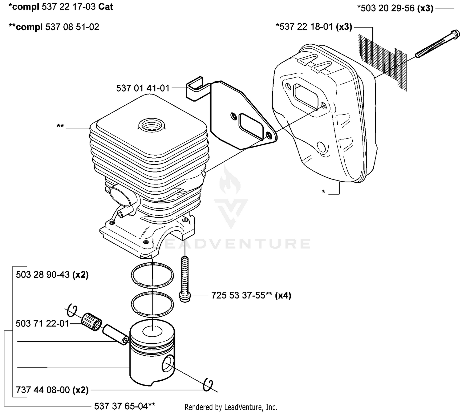Piston/ Cylinder and Muffler