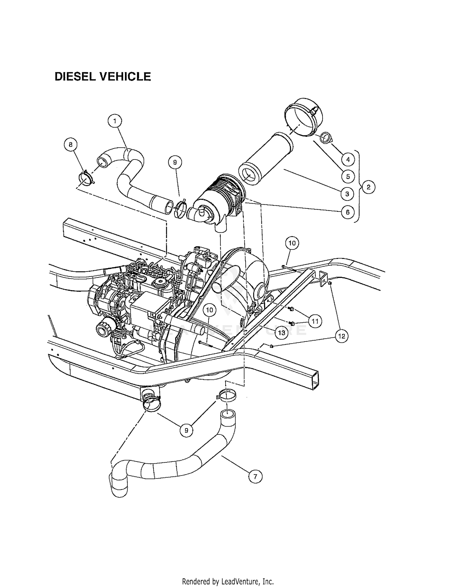 INTAKE DUCT AND BOX ASSEMBLY - DIESEL VEHICLES