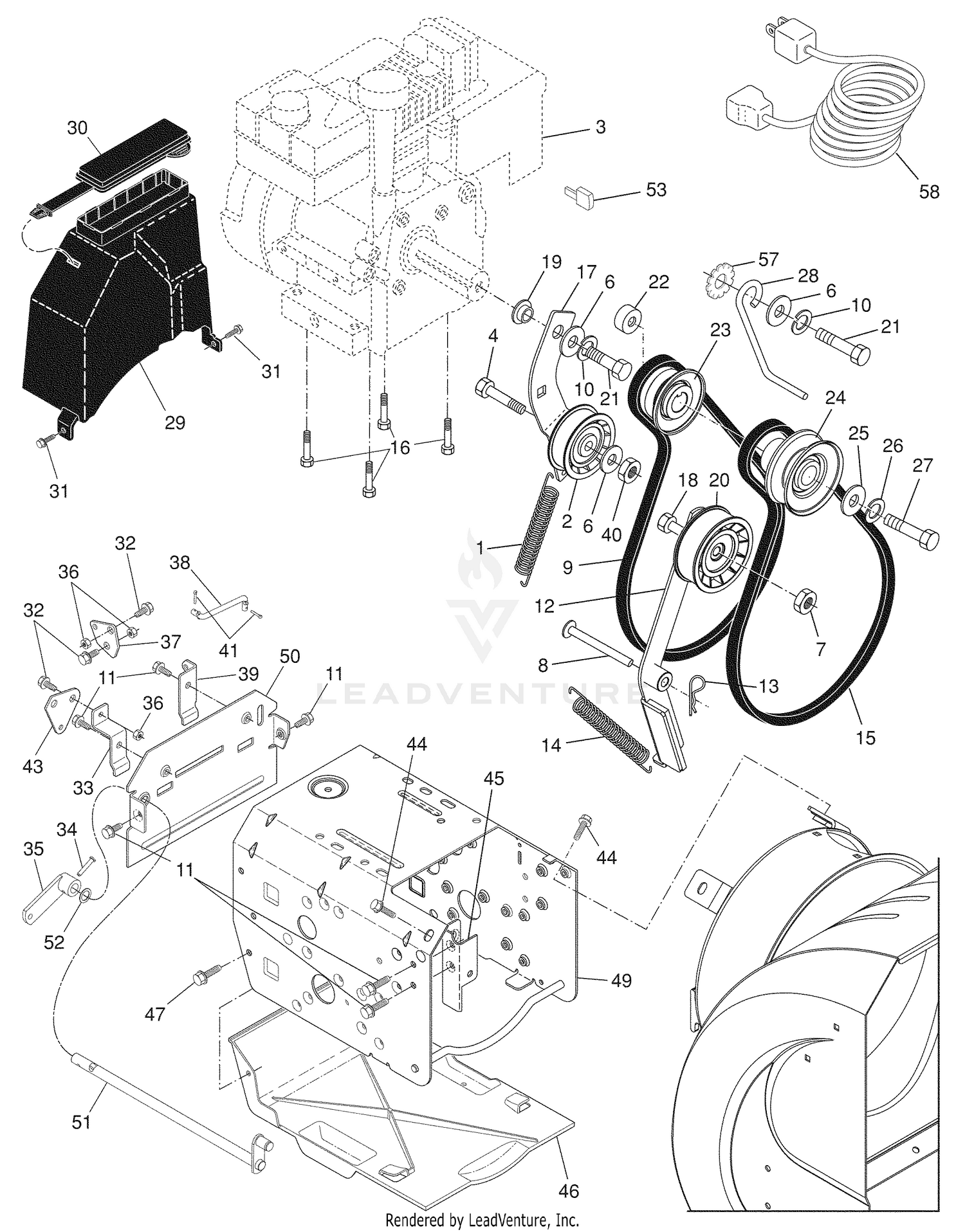 Chassis / Engine / Pulleys