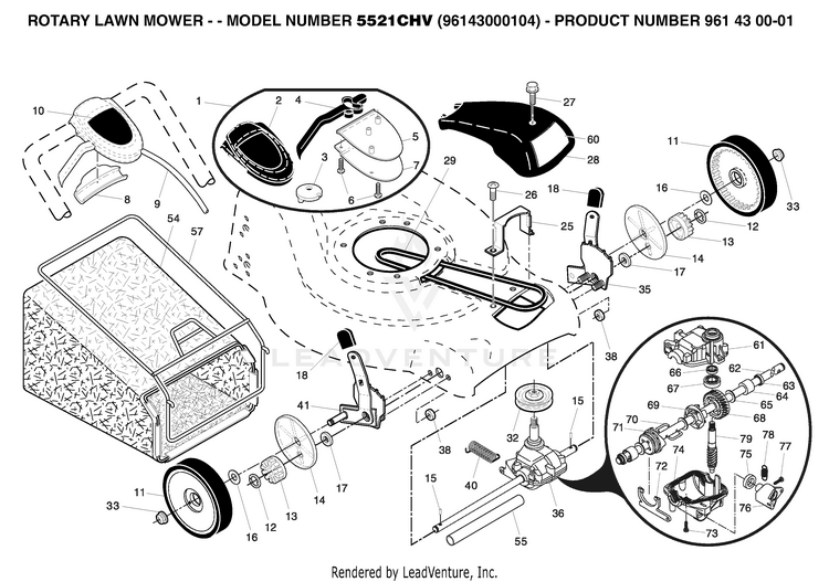 Husqvarna 5521 CHV 96143000104 (200608) Walk Behind Mower