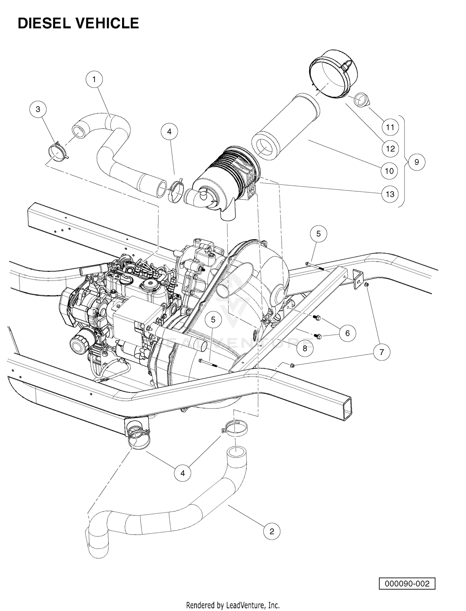 INTAKE DUCT AND AIR BOX ASSEMBLY - DIESEL VEHICLES
