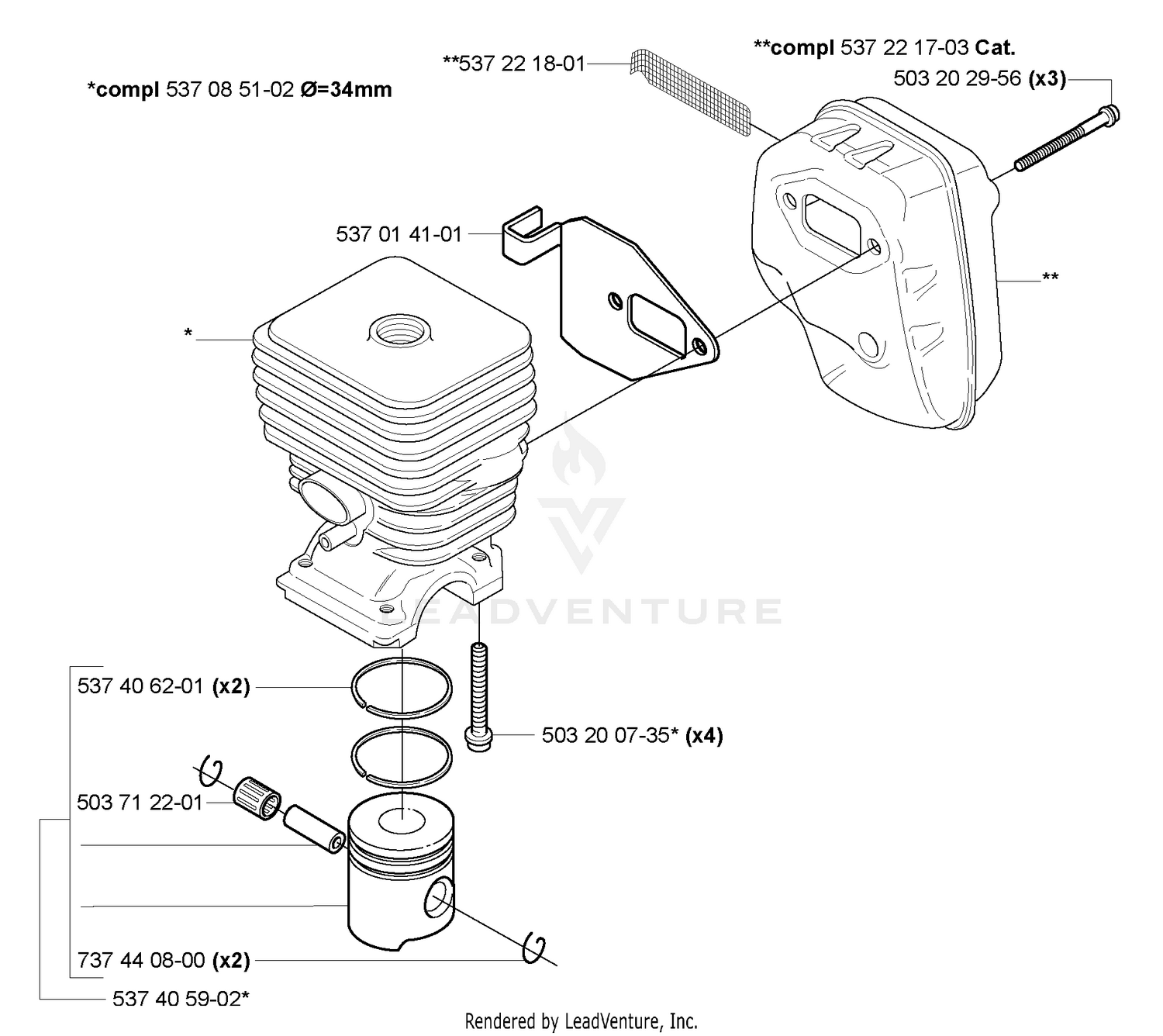 Piston/Cylinder/Muffler