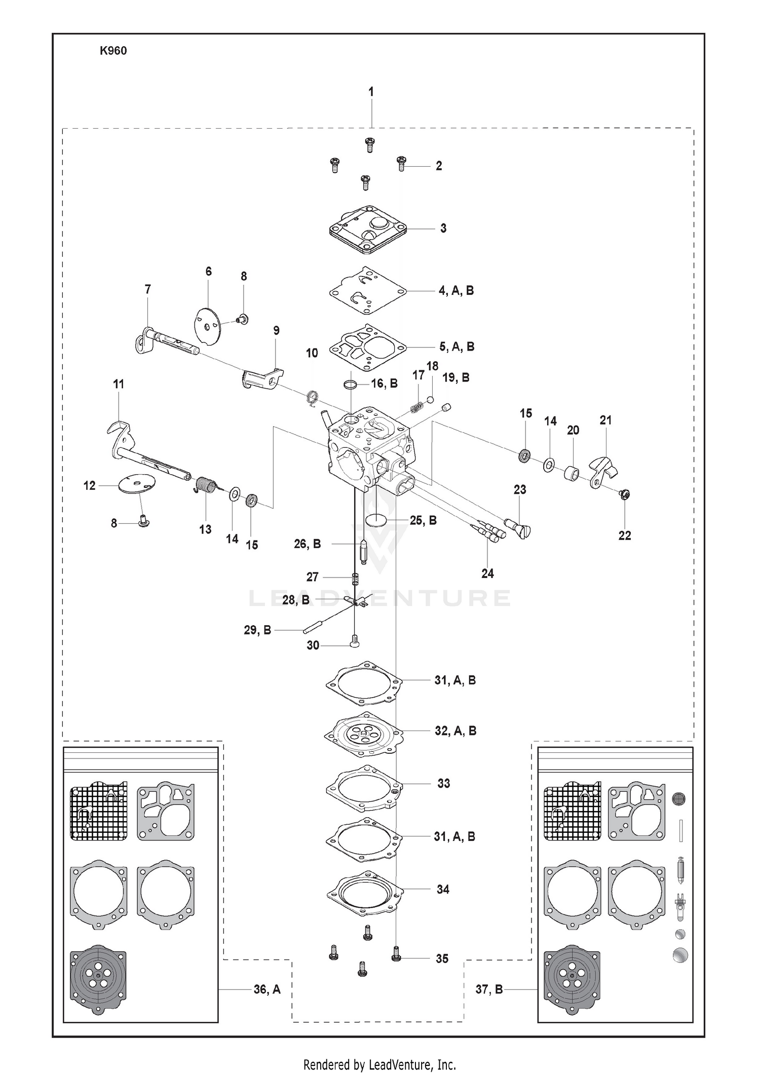 Carburettor Assy And Gasket Kit Repair Kit