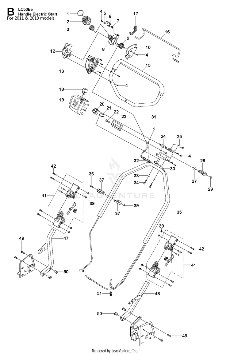 Husqvarna LC53 EE Walk Behind Mower | Partswarehouse