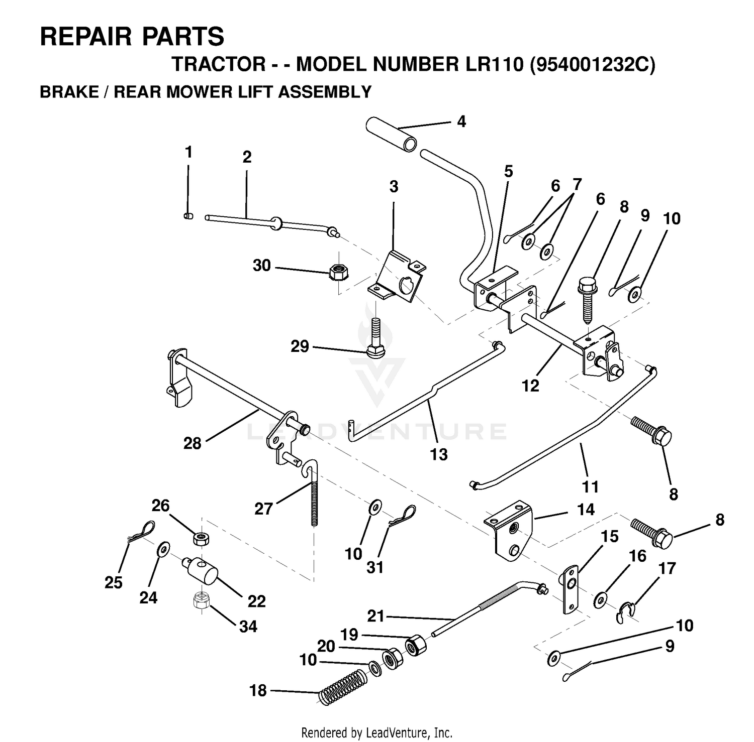 BRAKE / REAR MOWER LIFT