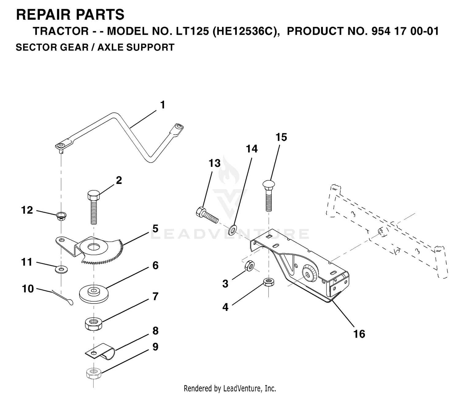 SECTOR GEAR / AXLE SUPPORT