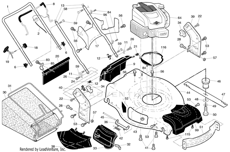 Husqvarna HU725AWDH - 96143012701 (2018-09) Walk Behind Mower ...