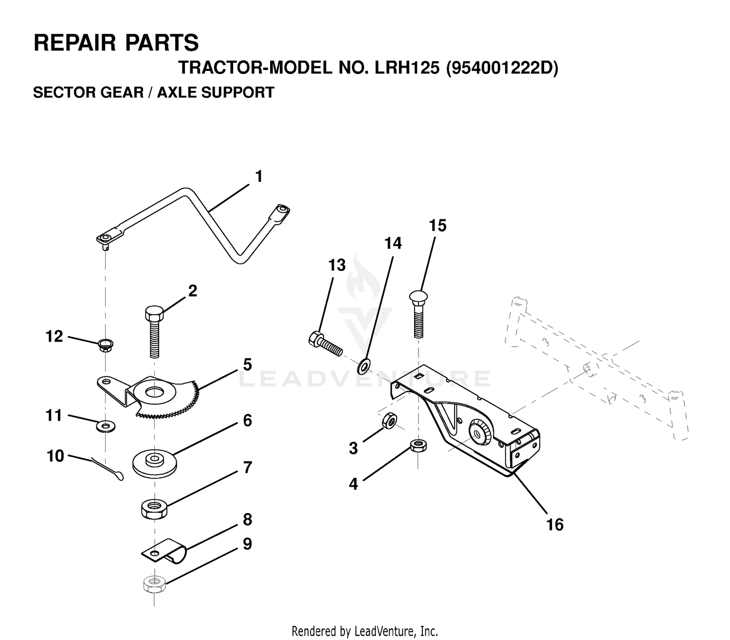 SECTOR GEAR / AXLE SUPPORT