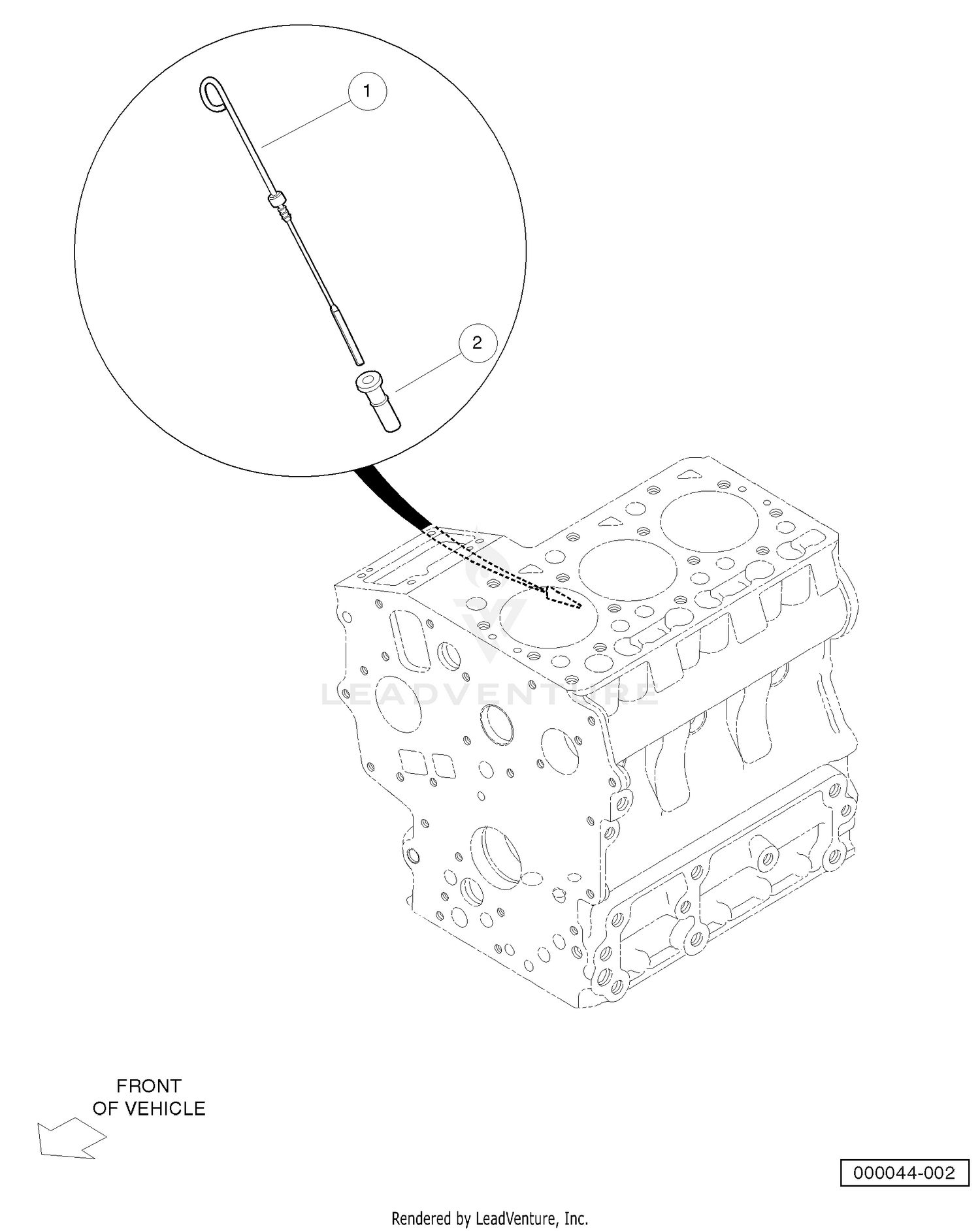 Dipstick and Guide (Diesel Engine - Closed Breather)