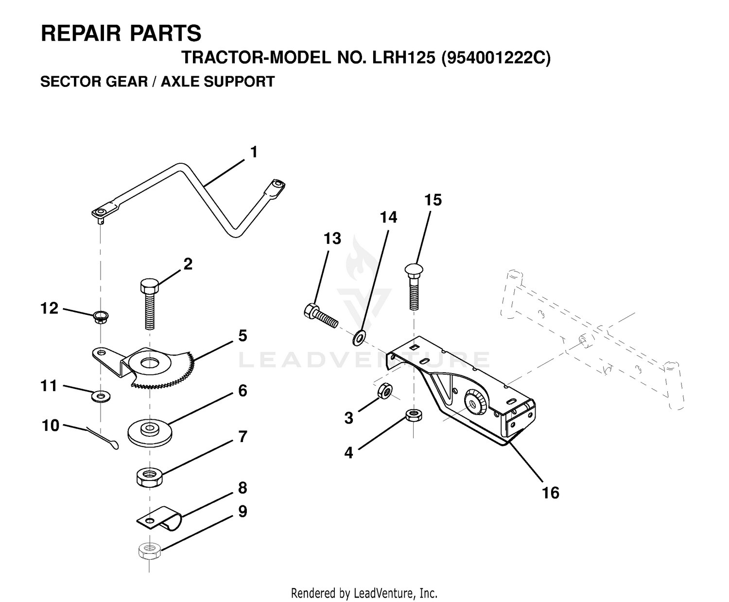 SECTOR GEAR / AXLE SUPPORT