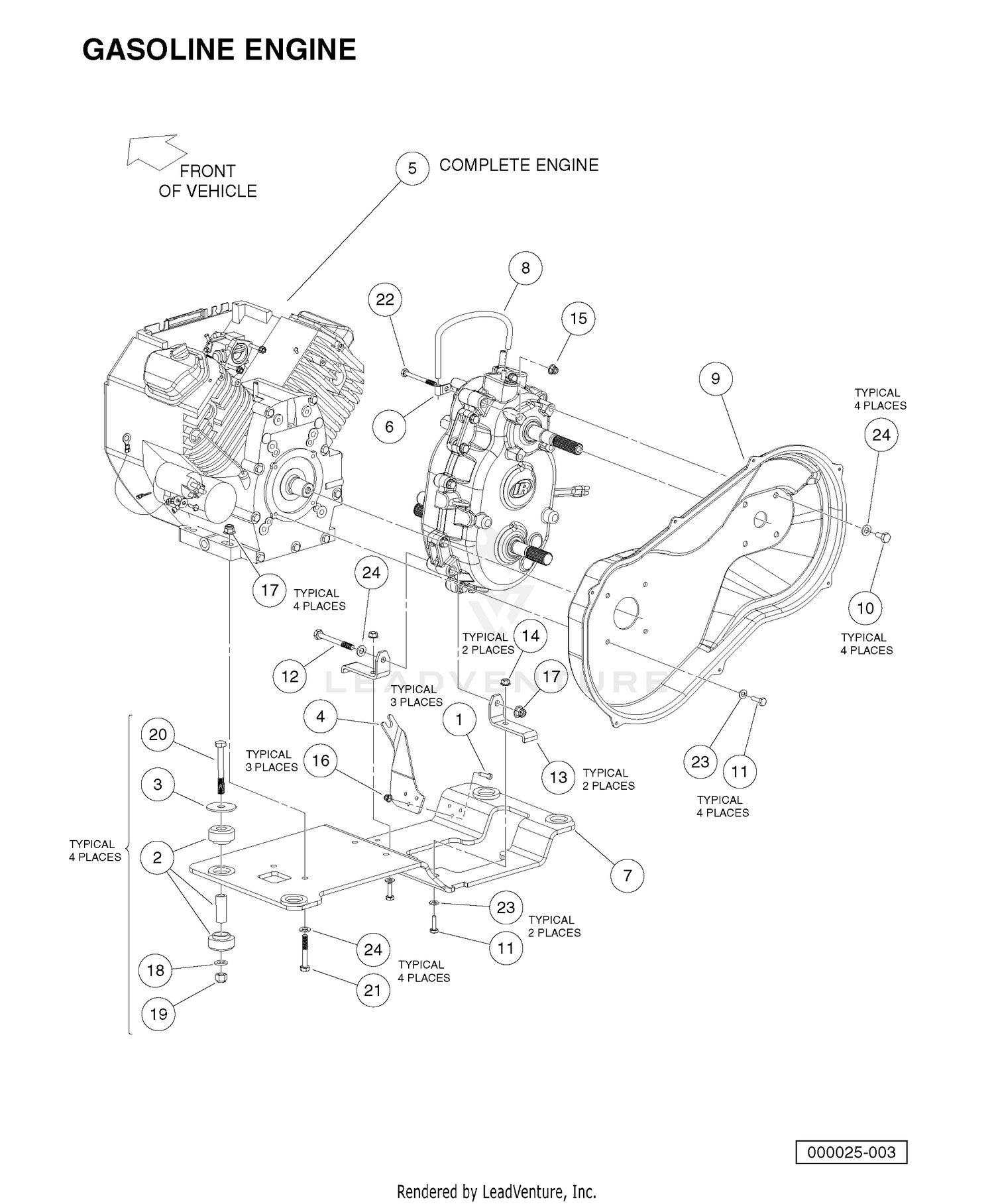 HONDA GX620 GASOLINE ENGINE MOUNTING