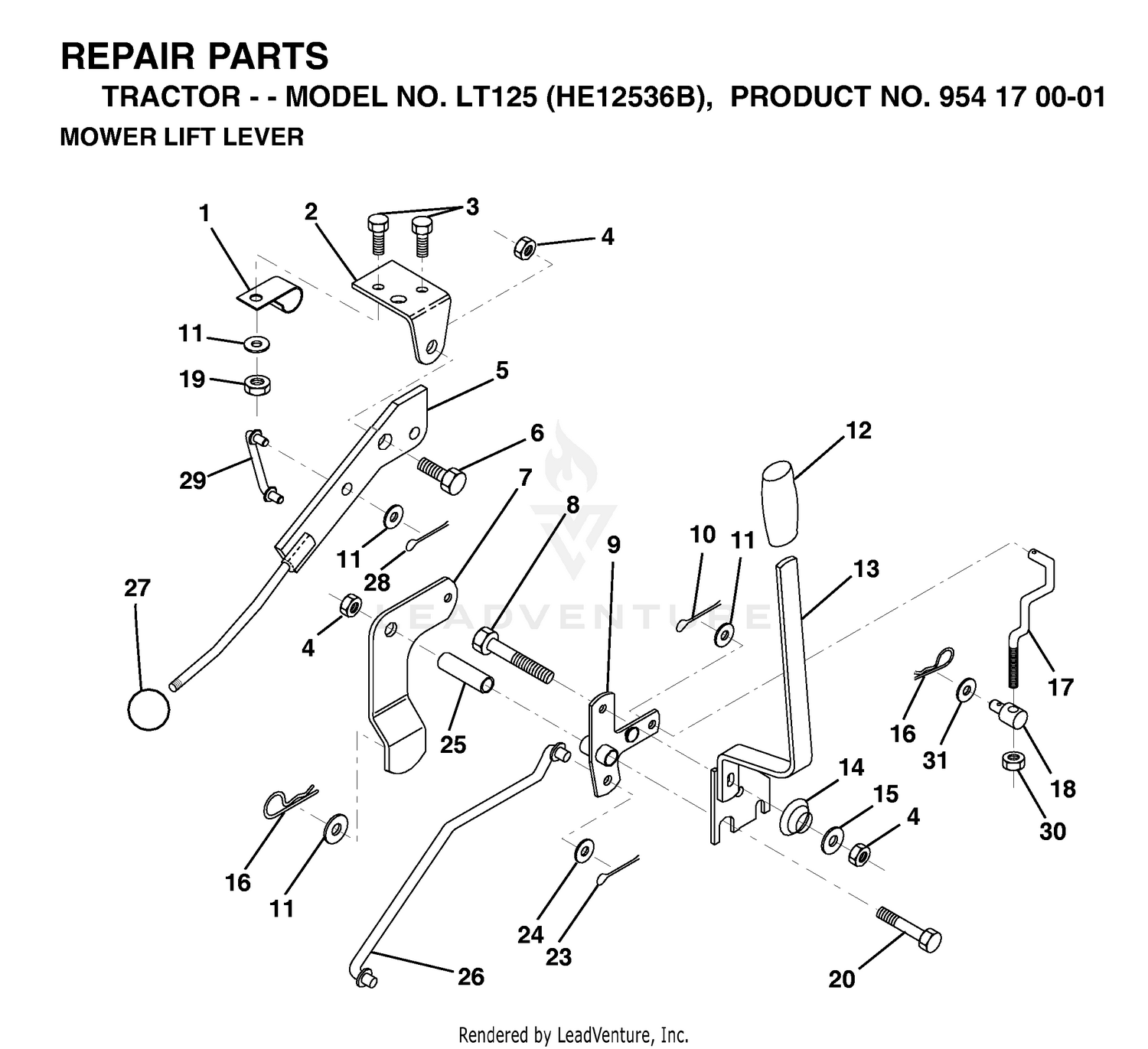 MOWER LIFT LEVER