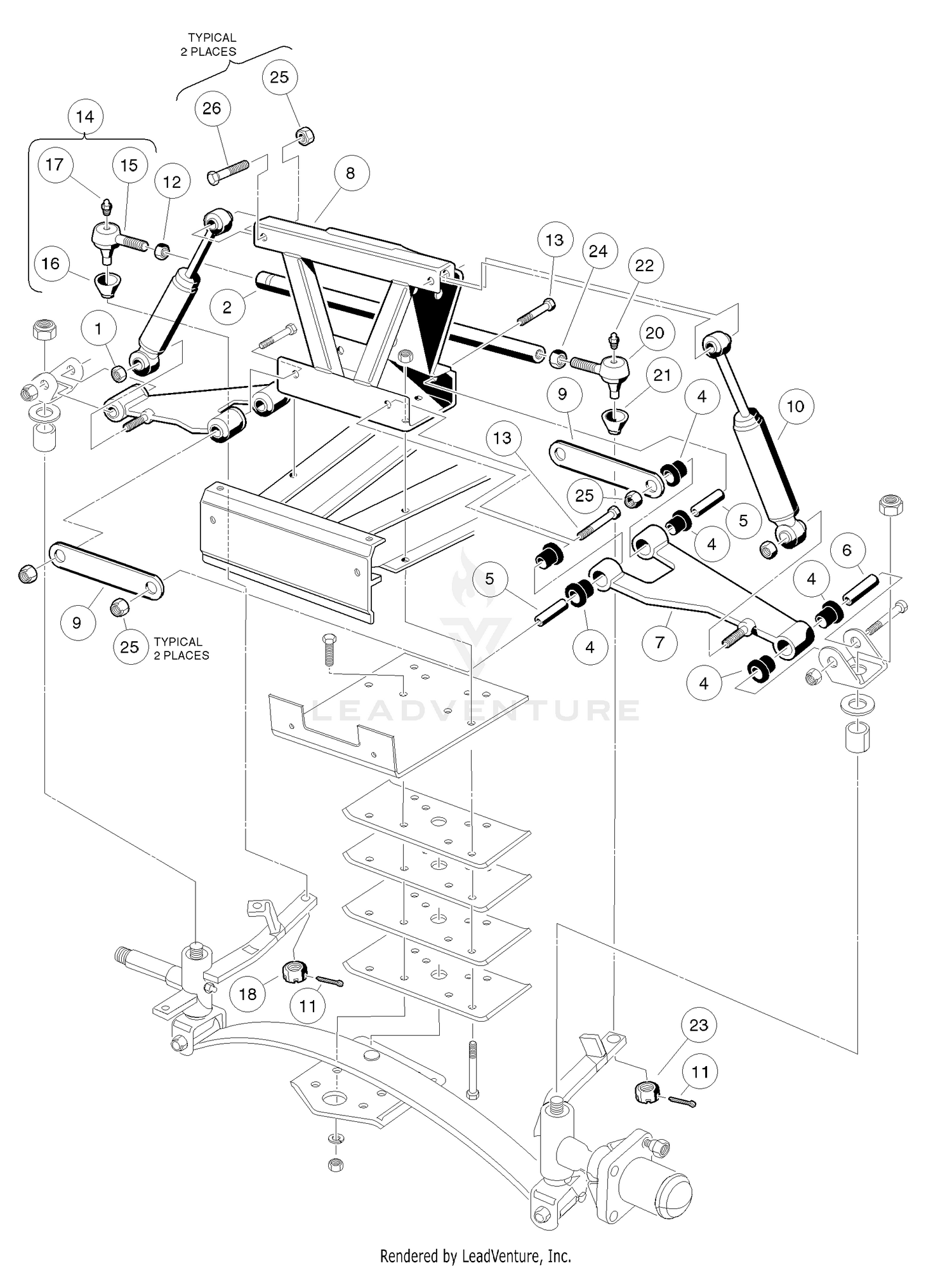 Front Suspension, Upper - Vehicles With Two-Wheel Brakes