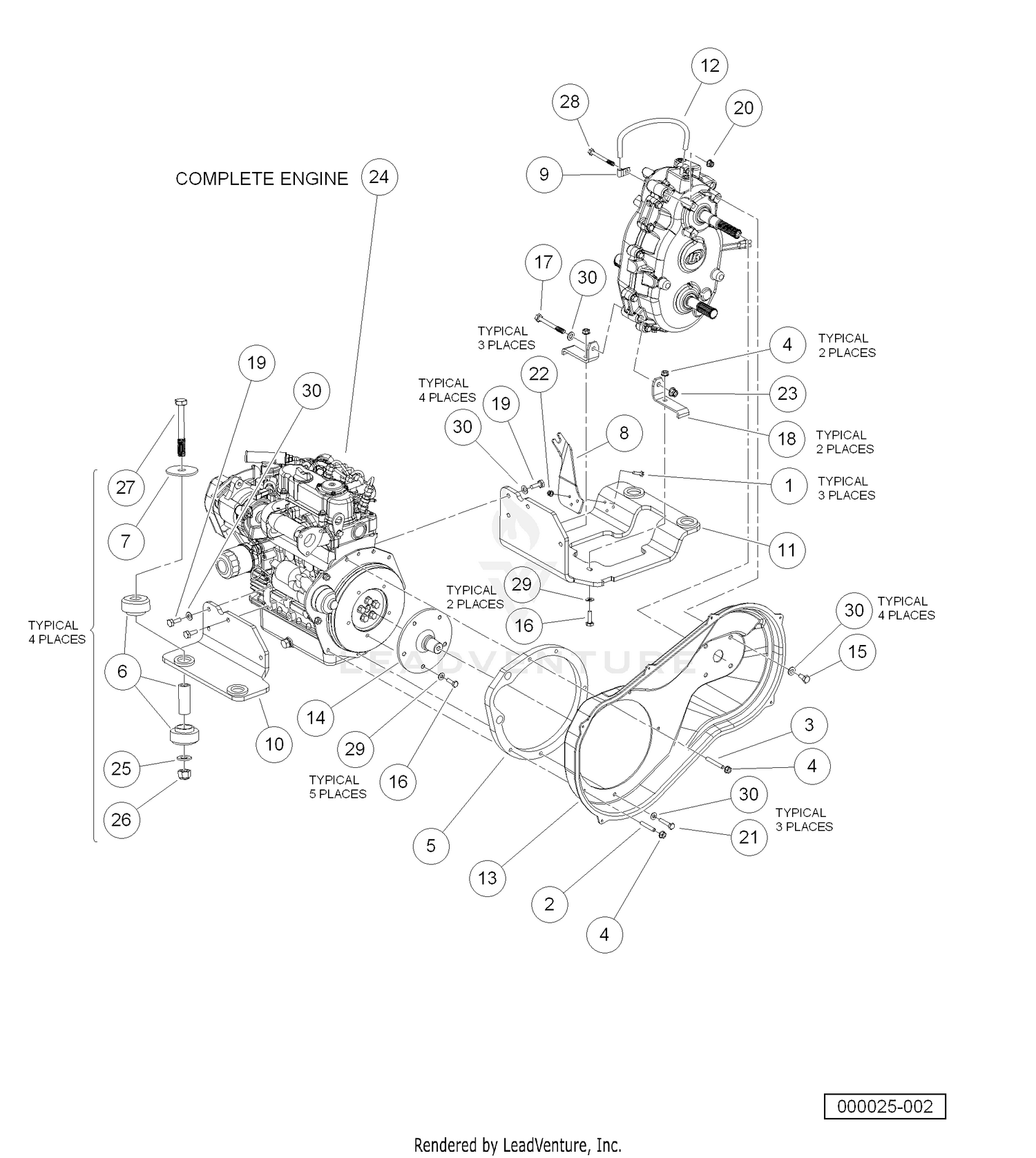 Kubota D722 Diesel Engine Mounting