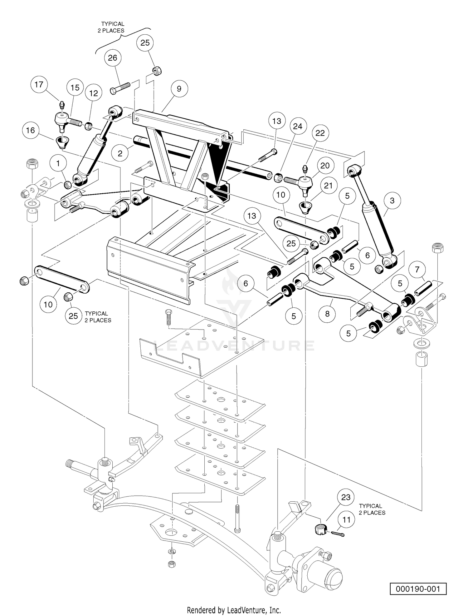FRONT SUSPENSION, UPPER - VEHICLES WITH TWO-WHEEL BRAKES