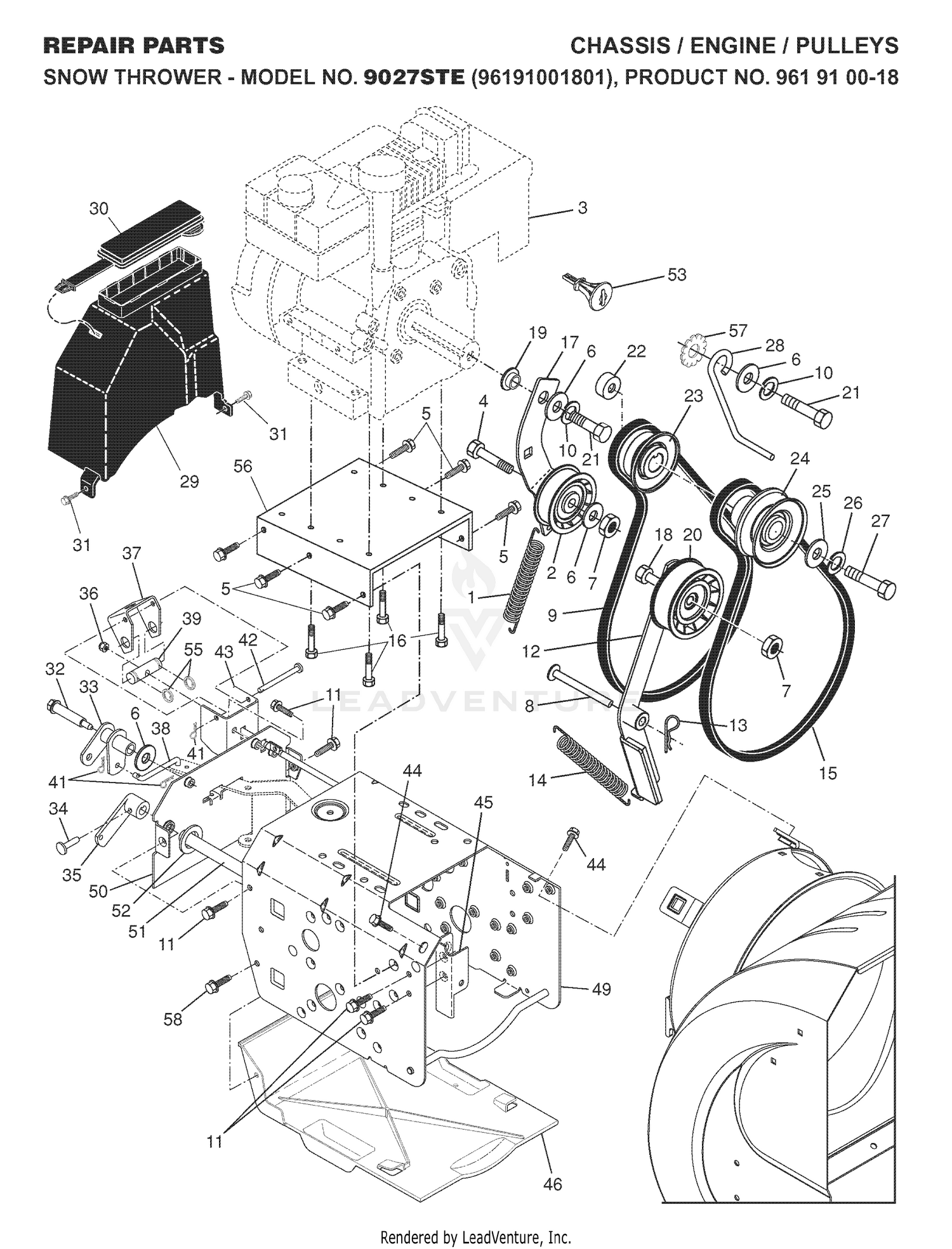 CHASSIS, ENGINE & PULLEYS