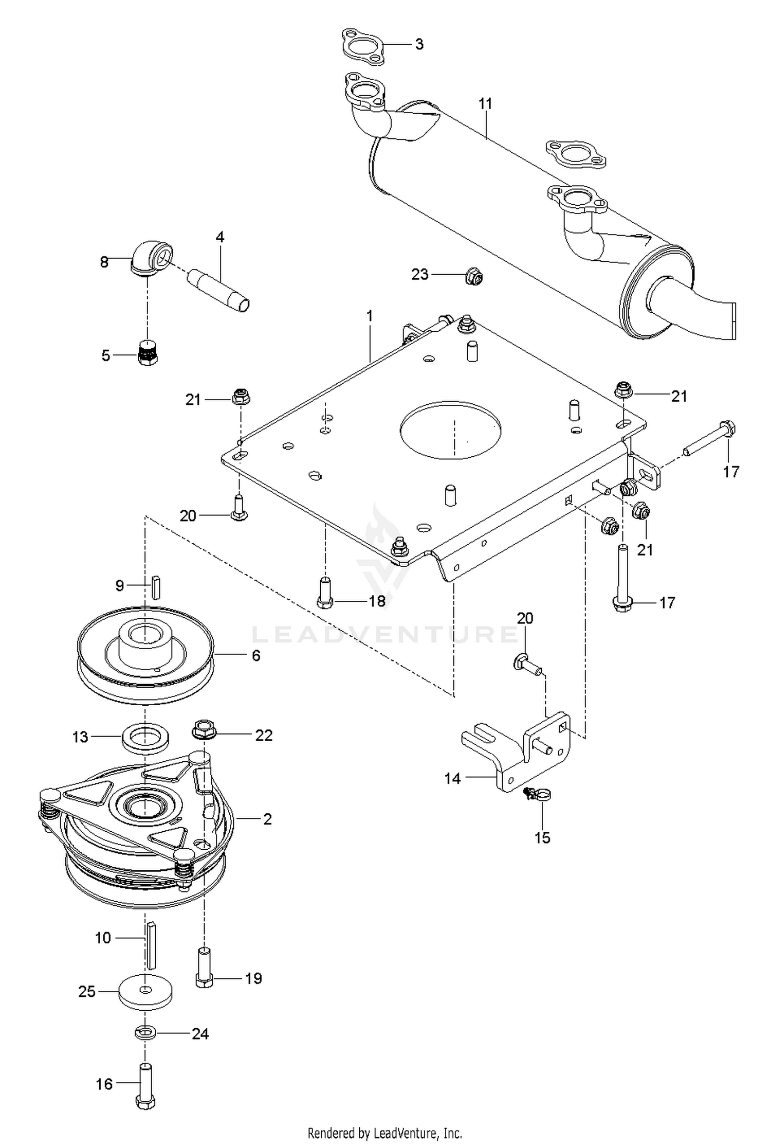 ENGINE MOUNTING, GUARDS & MUFFLER