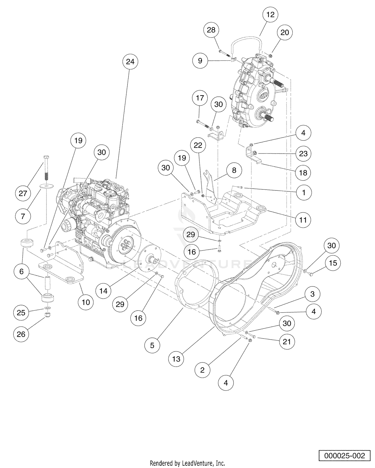 Kubota D722 Diesel Engine Mounting
