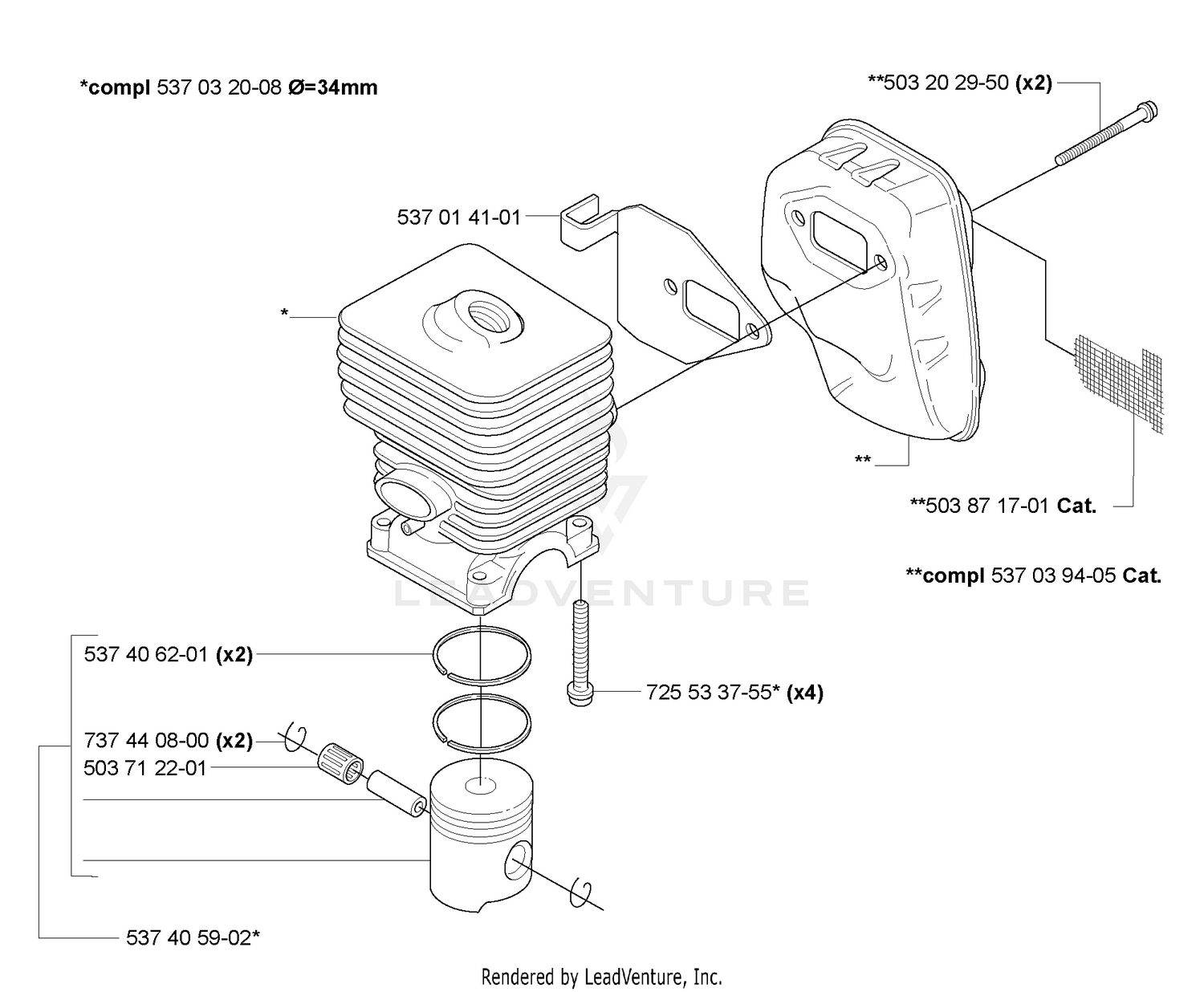 Piston/Cylinder/Muffler