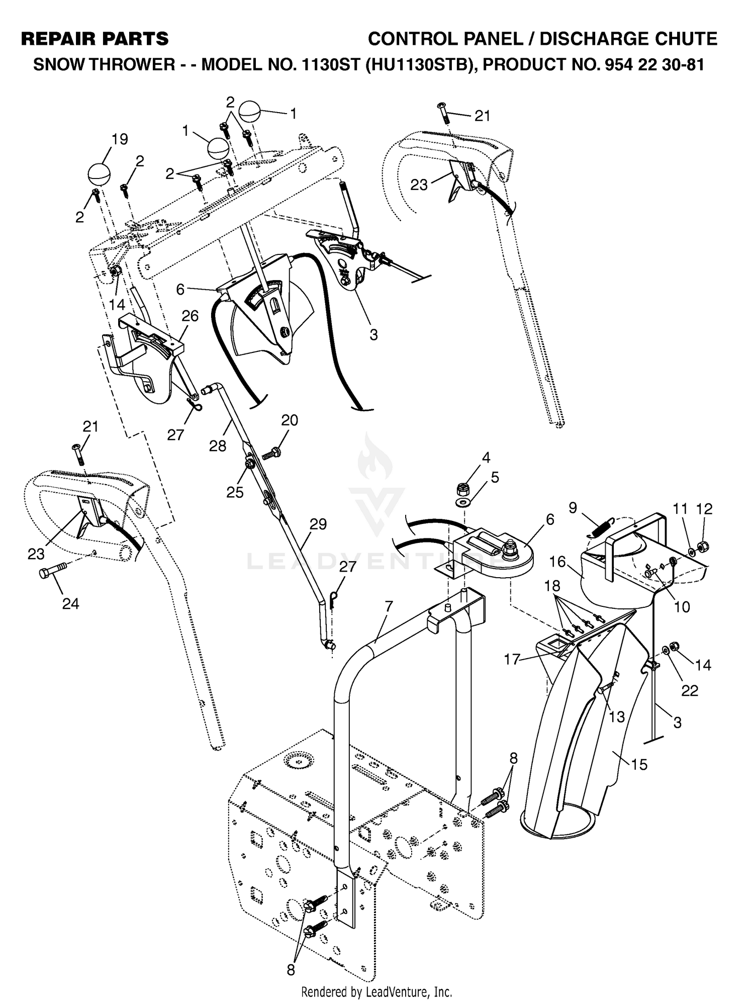 CONTROL PANEL & DISCHARGE CHUTE