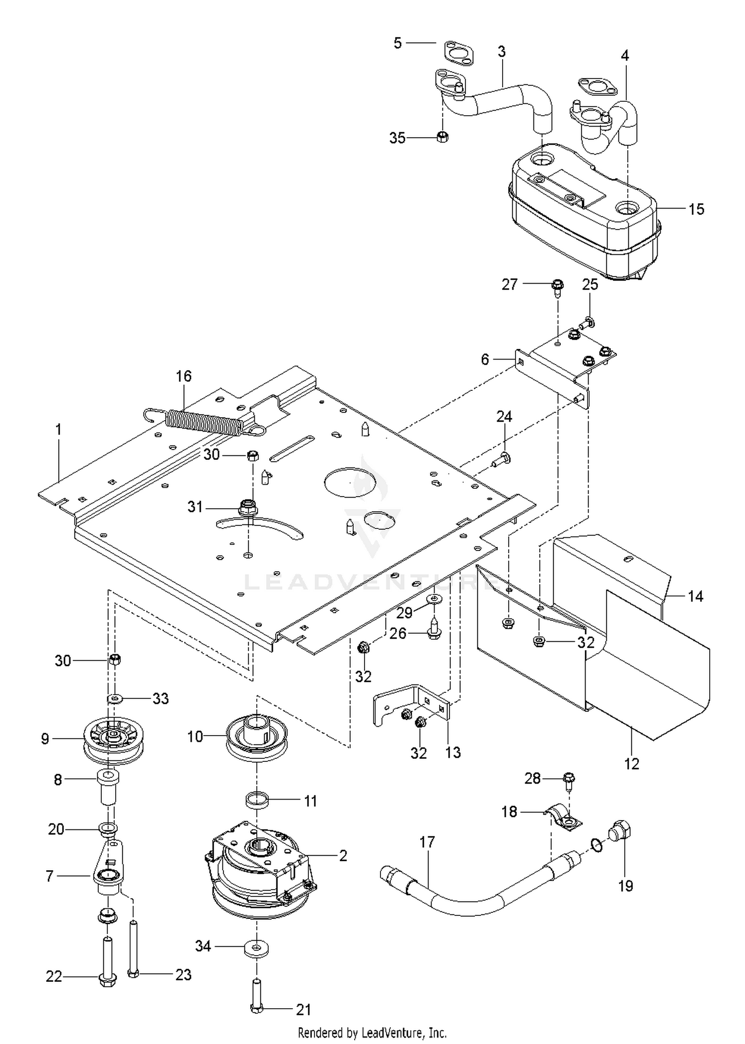 ENGINE MOUNTING, GUARDS & MUFFLER 2