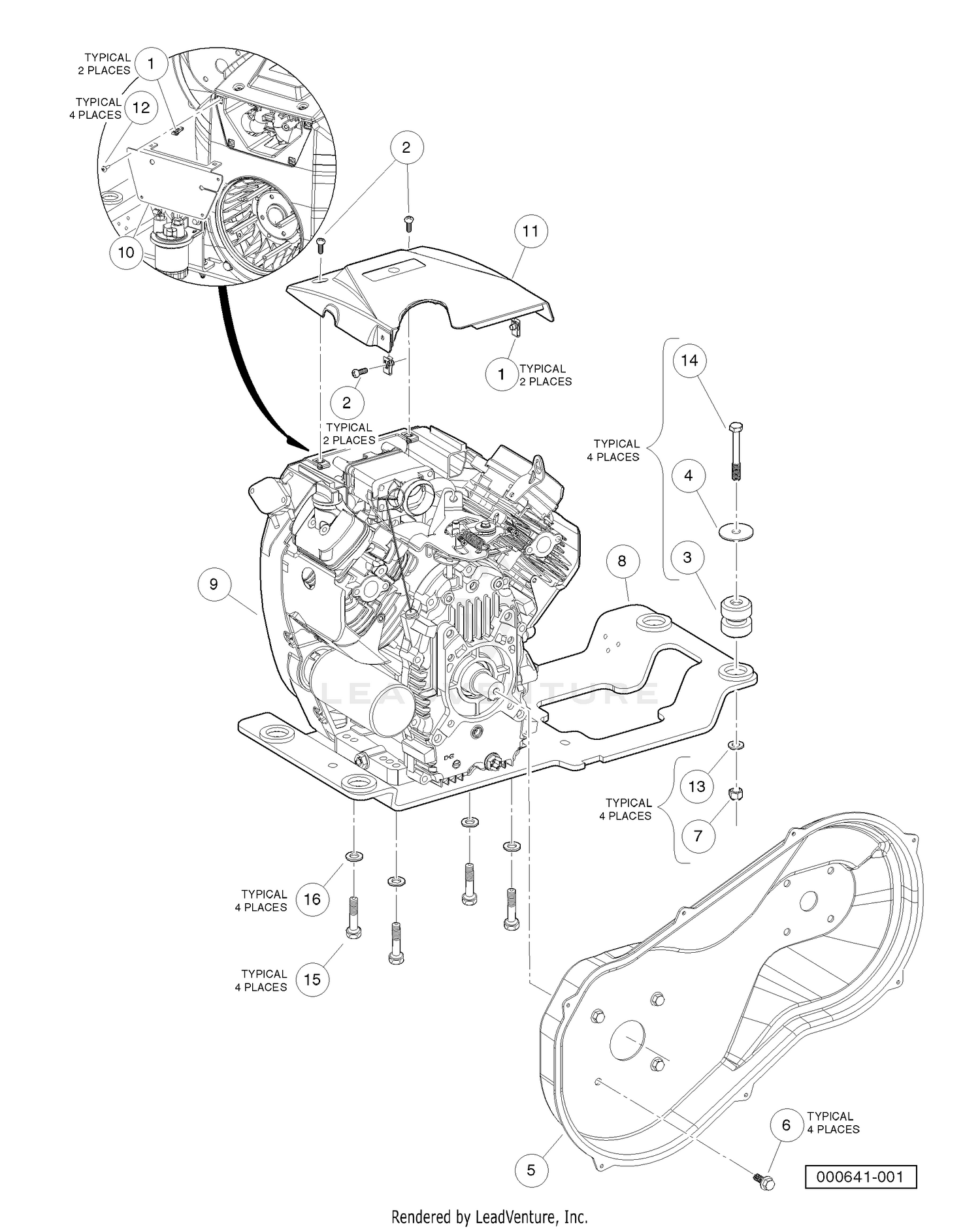Kawasaki FH680D Gasoline Engine Mounting