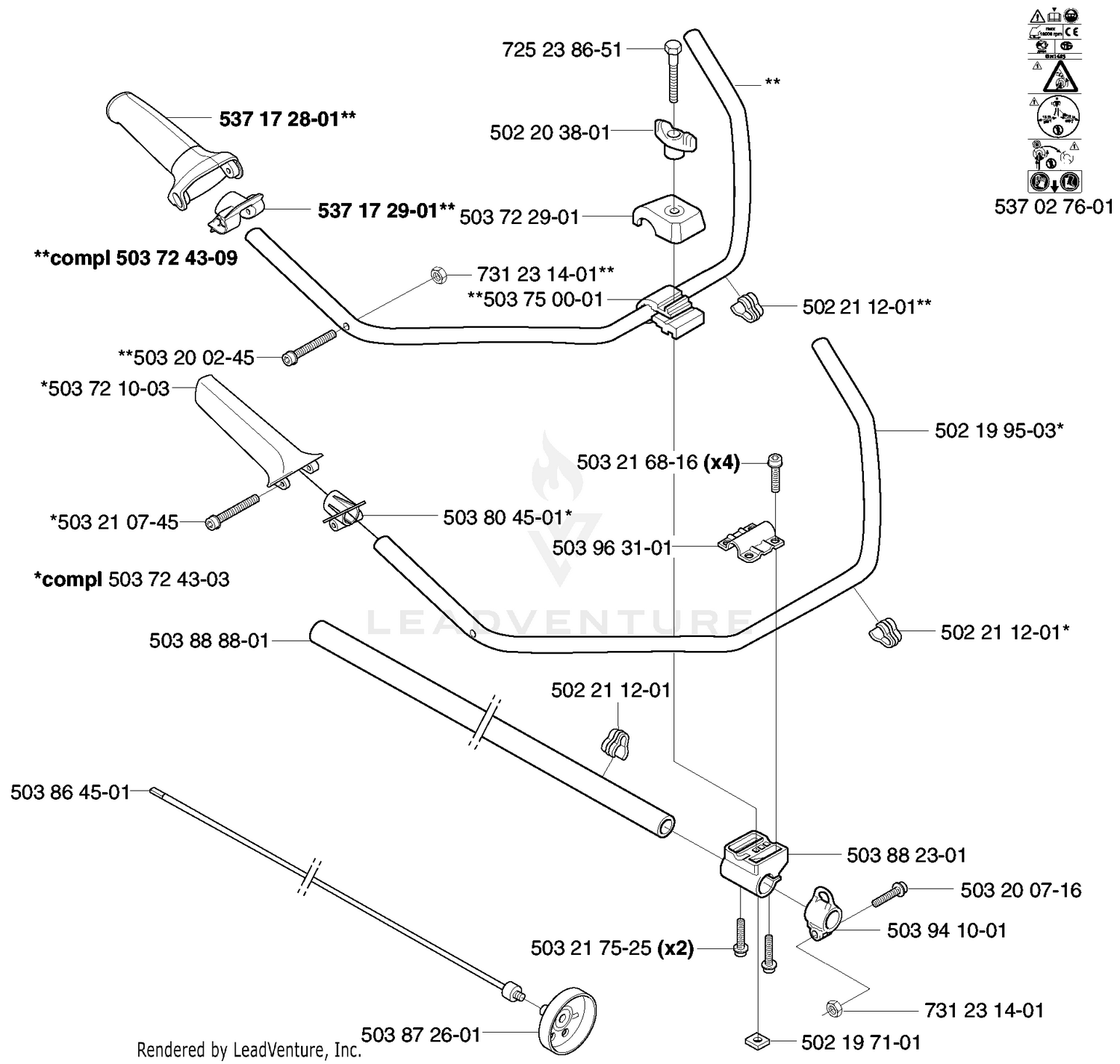 Shaft/Tube/Handle (323 R, 325 RX/RXT/RDX)