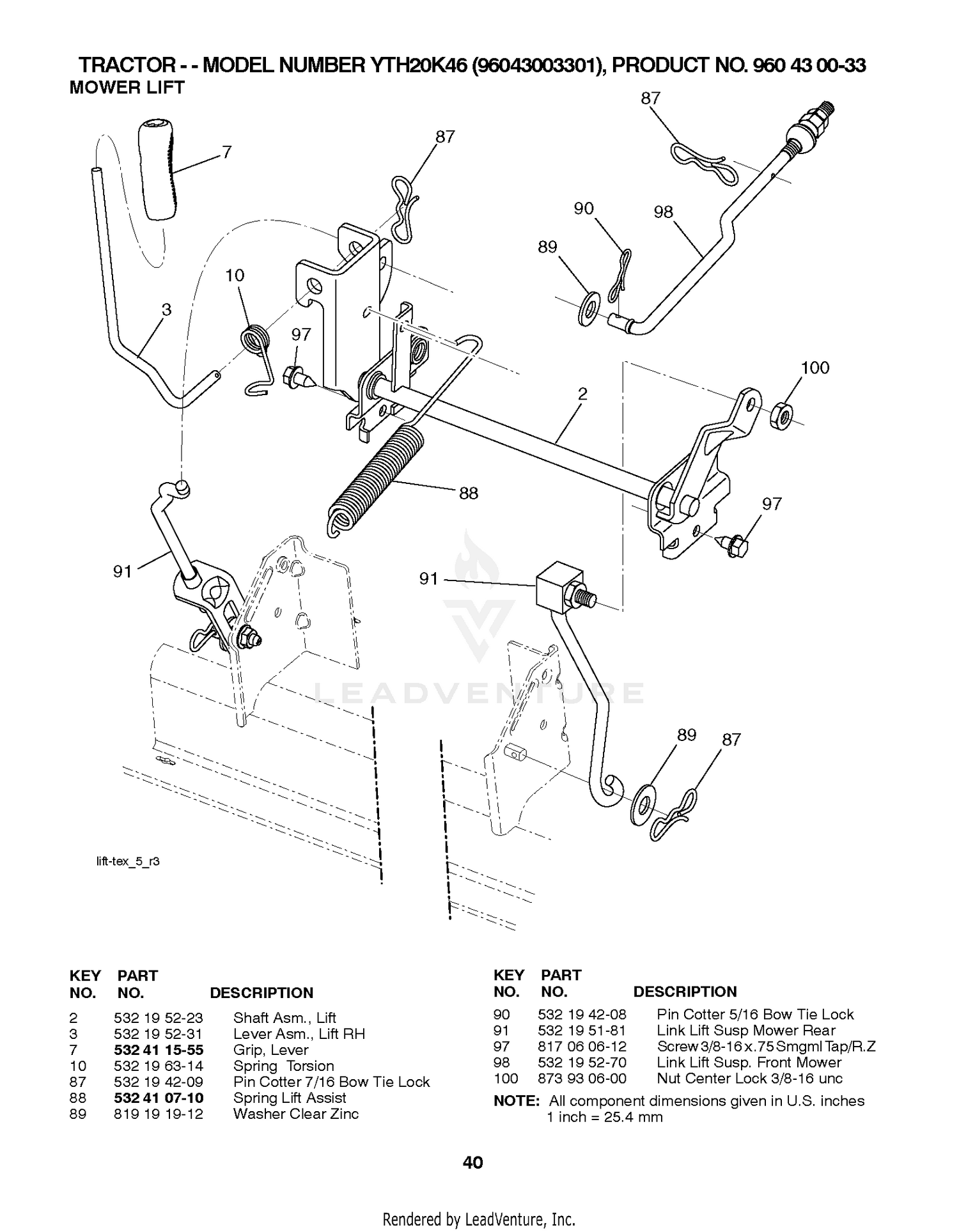 MOWER LIFT / DECK LIFT