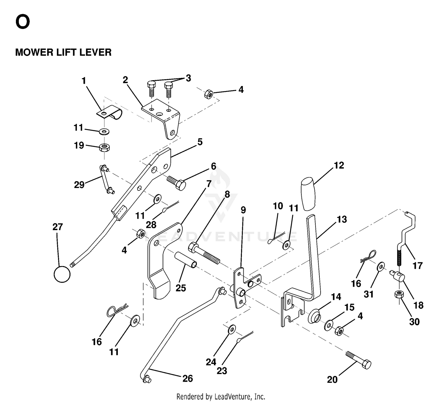 MOWER LIFT LEVER