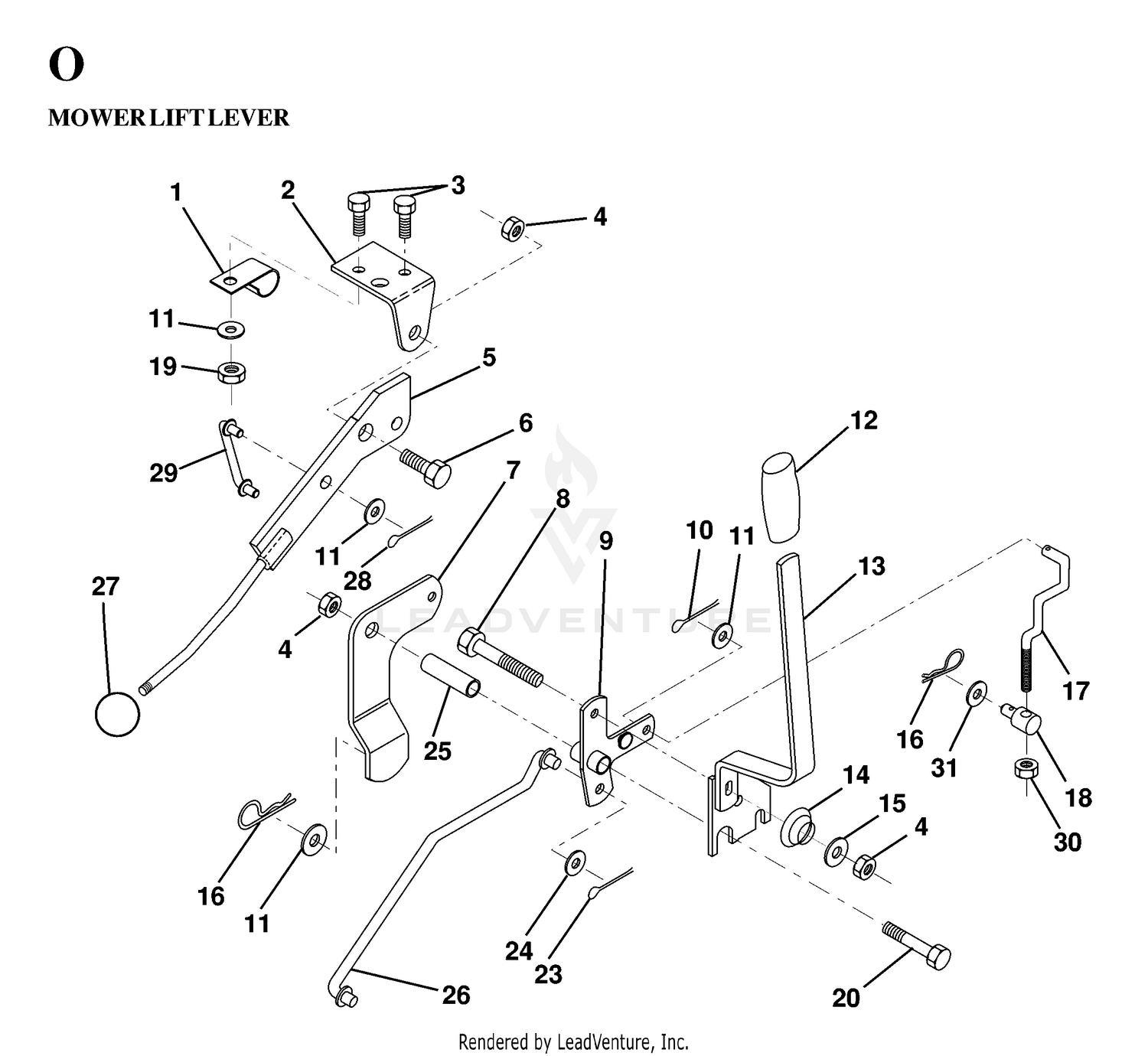 MOWER LIFT LEVER