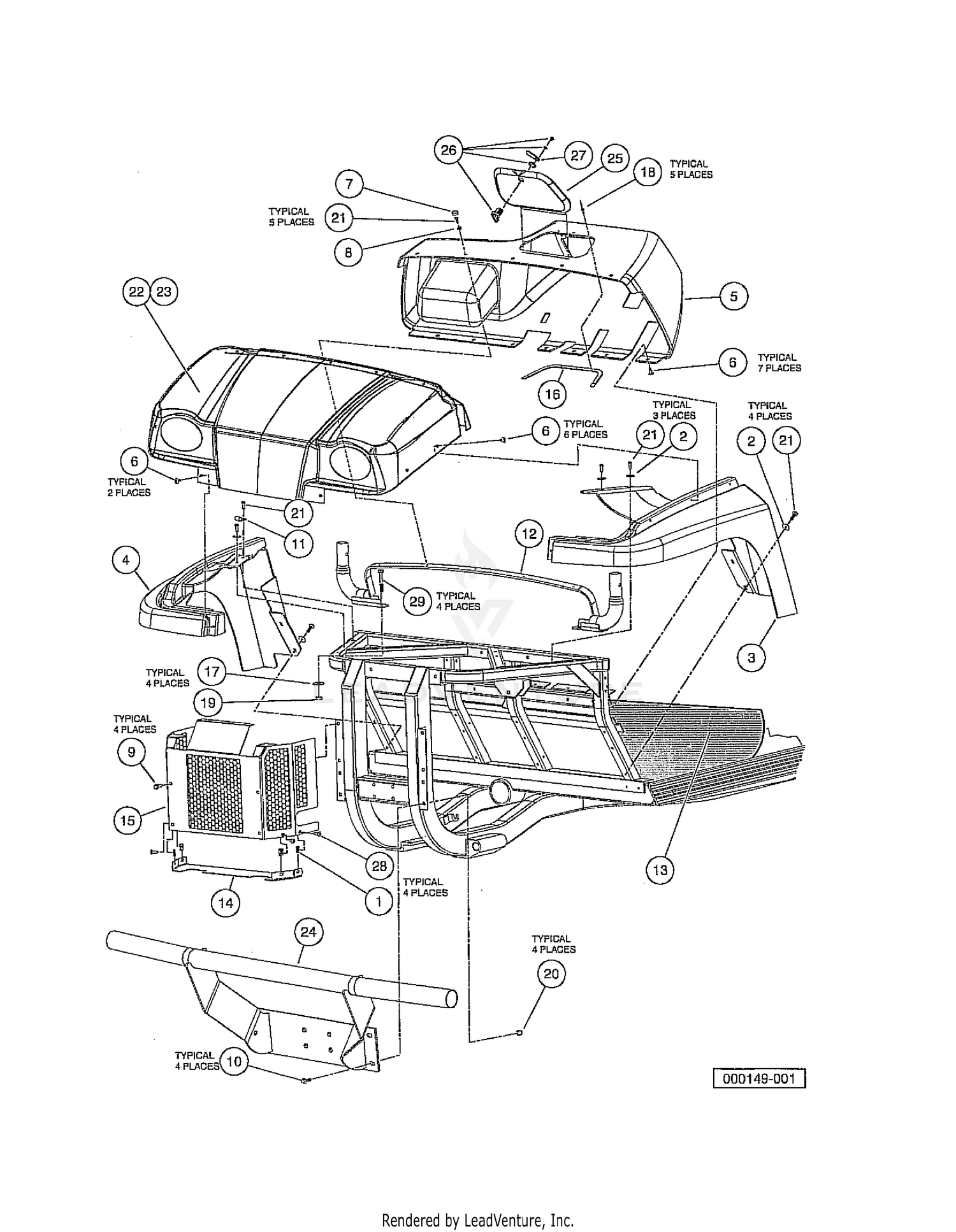 FRONT BODY TRIM, DIESEL VEHICLES